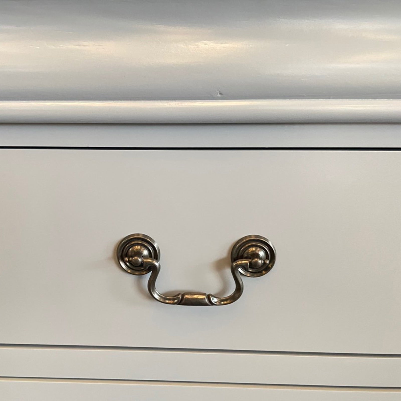 Bedside Table Grey Colour With 2 Drawers Night Stand Solid Wood Metal Handles-Furniture > Bedroom > Bedside Tables-PEROZ Accessories
