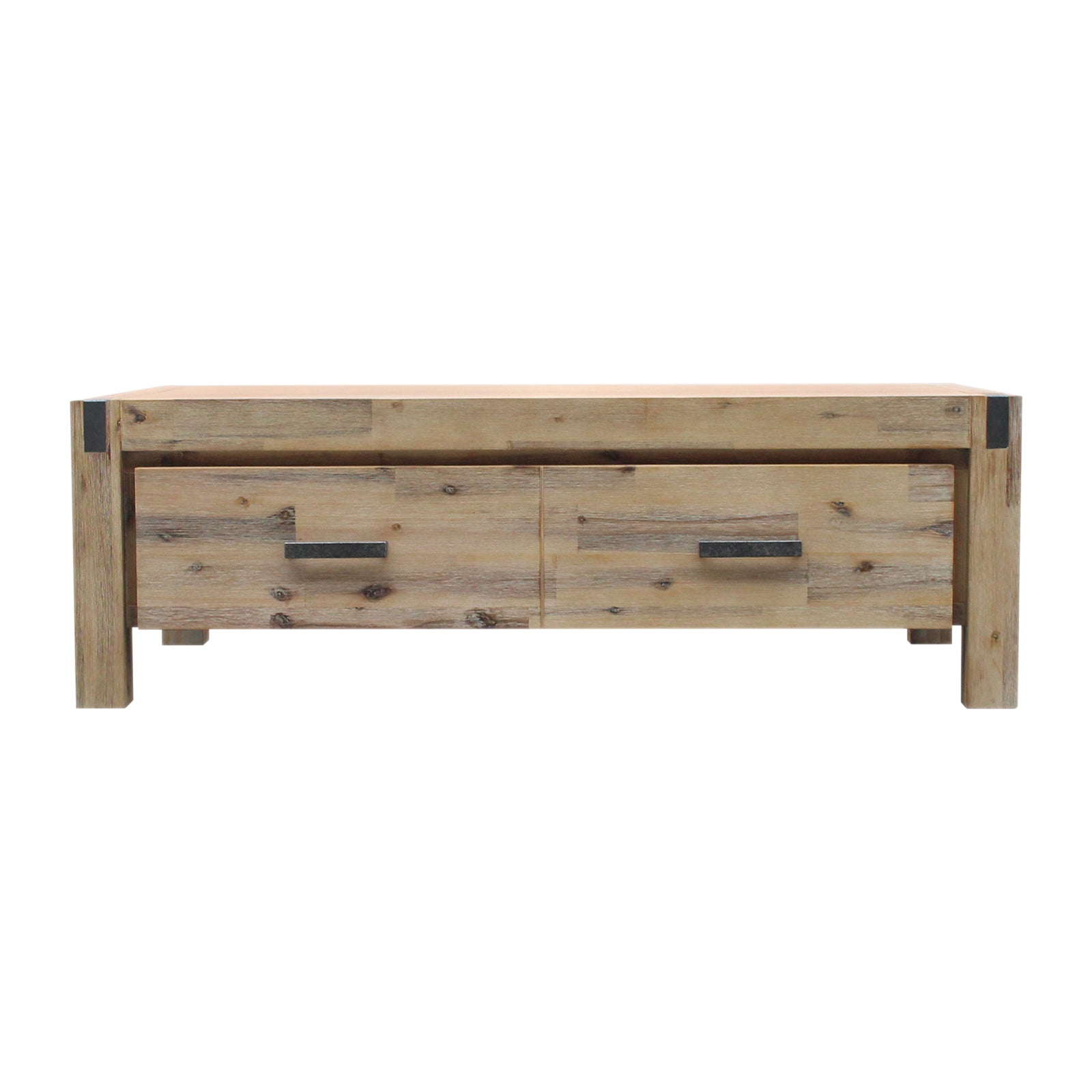 Coffee Table Solid Acacia Wood & Veneer 1 Drawers Storage Oak Colour-Furniture > Bedroom-PEROZ Accessories
