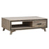 Coffee Table Solid Wood Acacia & Veneer Frame 2 Drawers Storage Sliver Brush Colour-Furniture > Living Room-PEROZ Accessories