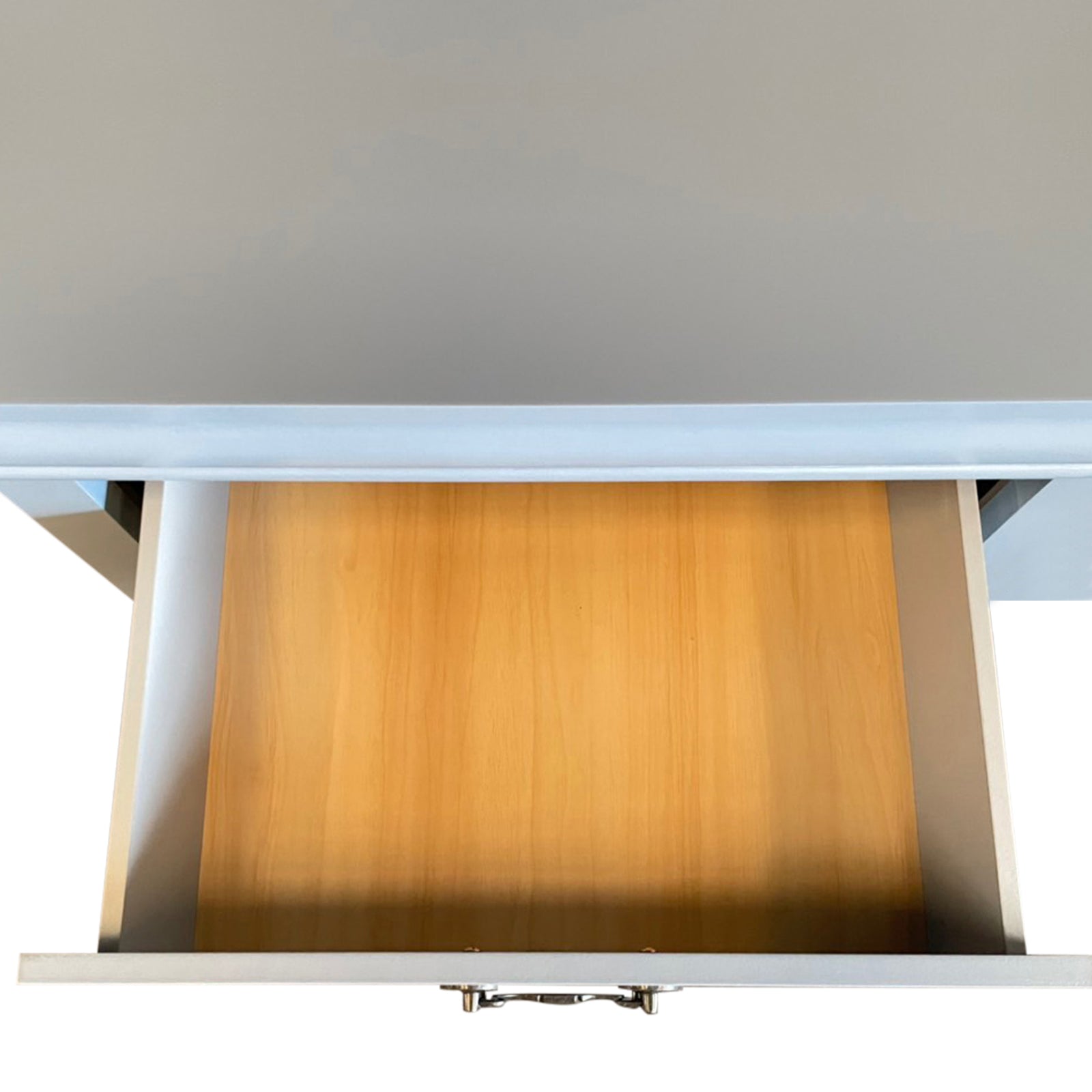 Dressing Chest with 6 Storage Drawers in Solid Wooden Mirror Metal Handles Grey Colour-Furniture > Bedroom > Dressers-PEROZ Accessories