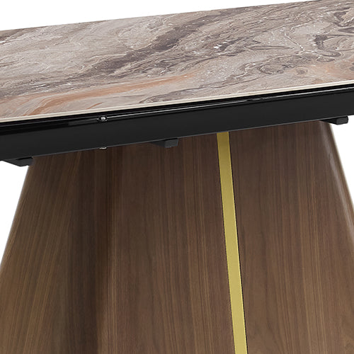 Dining Table MDF Ceramic Glass Table Top Extendable Decorative Stripe-Furniture > Dining > Dining Tables-PEROZ Accessories