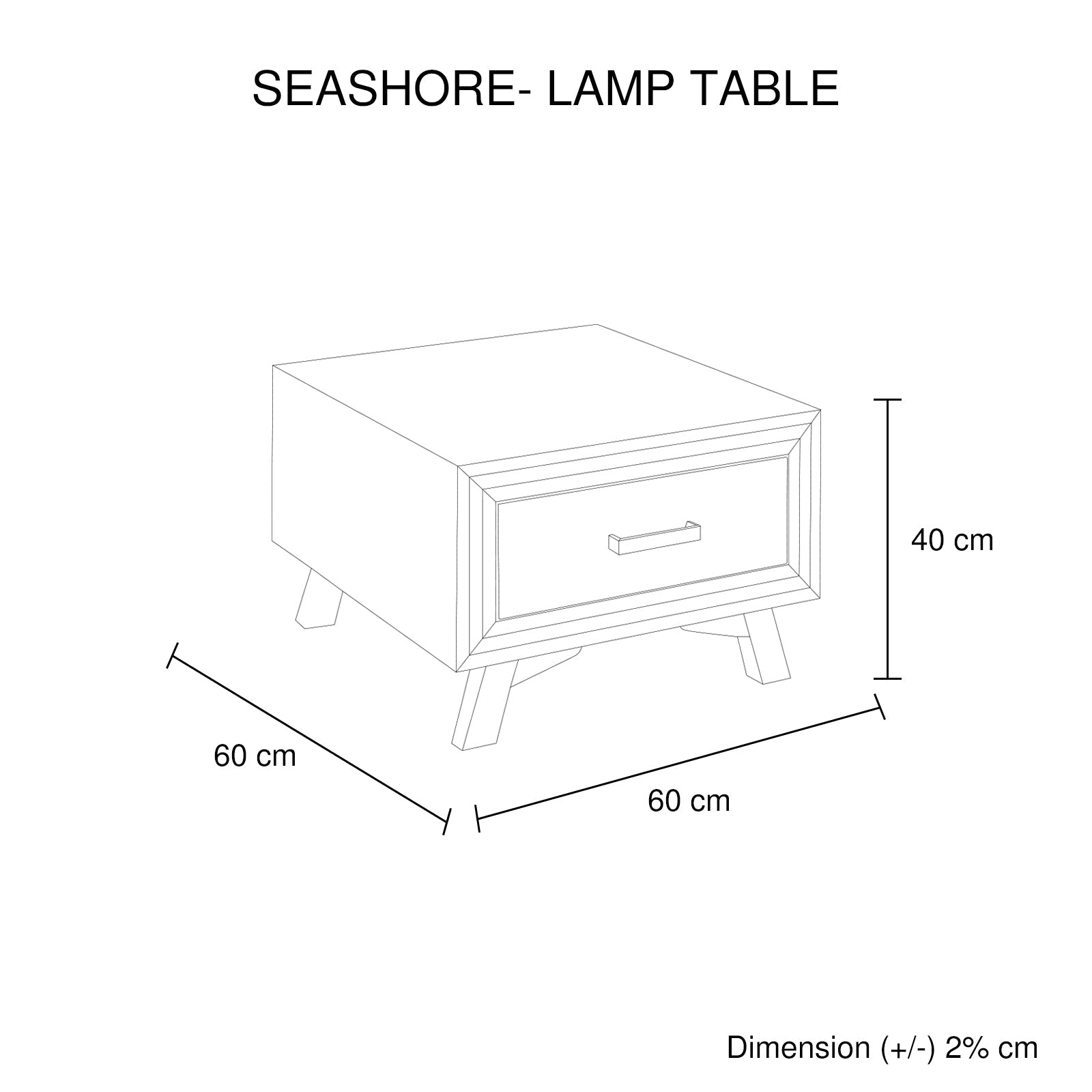 Lamp Table with 1 Storage Drawer Solid Wooden Frame in Silver Brush Colour-Furniture > Living Room-PEROZ Accessories
