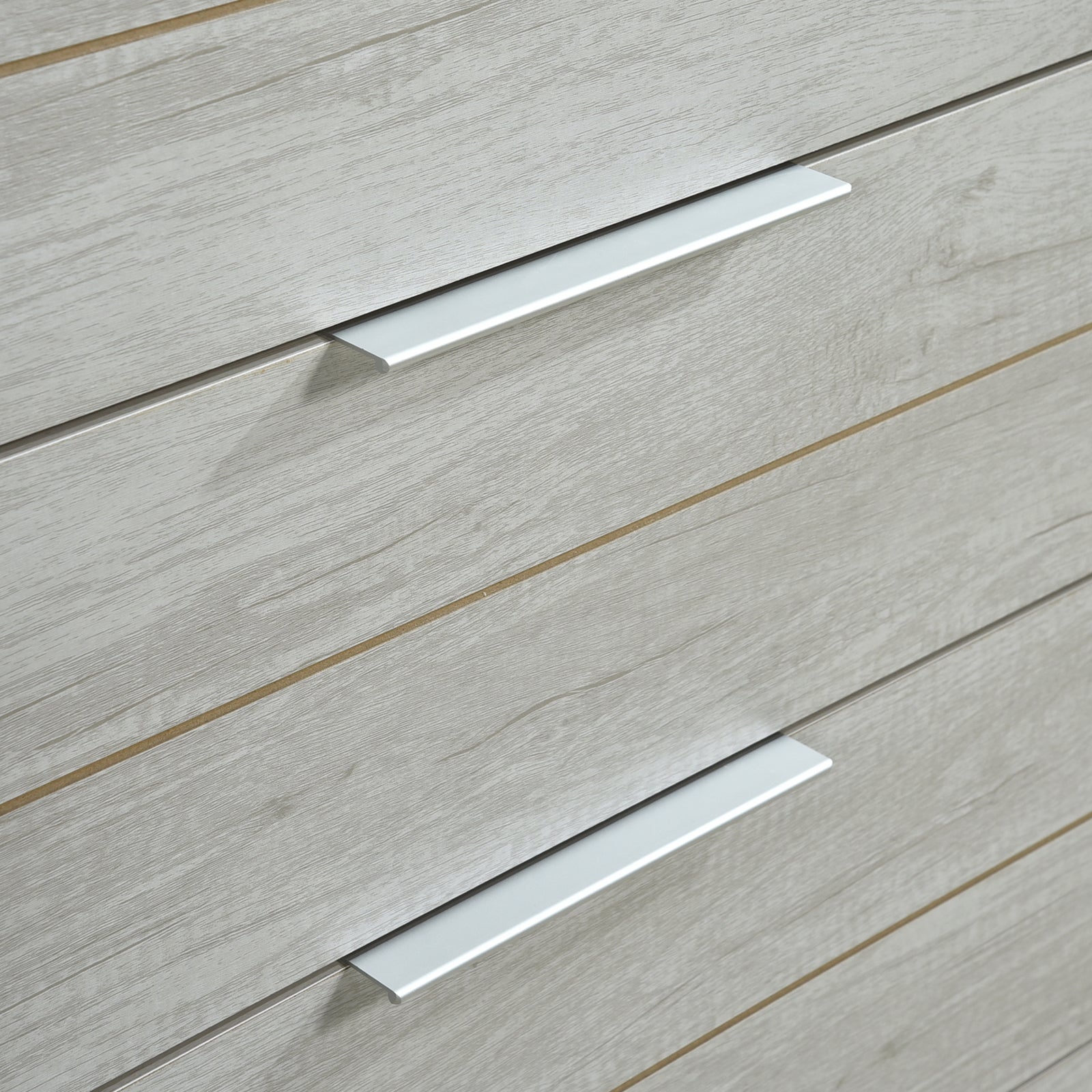 Tallboy with 5 Storage Drawers Natural Wood like MDF in White Ash Colour-Furniture > Living Room-PEROZ Accessories