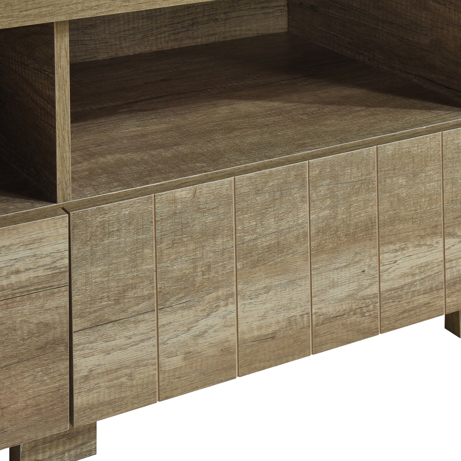 TV Cabinet 3 Storage Drawers with Shelf Natural Wood like MDF Entertainment Unit in Oak Colour-Entertainment Unit-PEROZ Accessories