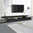 TV Cabinet with 3 Storage Drawers Extendable With Glossy MDF Entertainment Unit in Black Color-Entertainment Unit-PEROZ Accessories