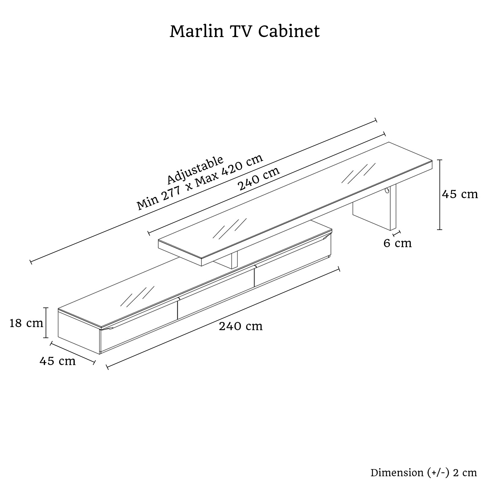 TV Cabinet with 3 Storage Drawers Extendable With Glossy MDF Entertainment Unit in Black Color-Entertainment Unit-PEROZ Accessories
