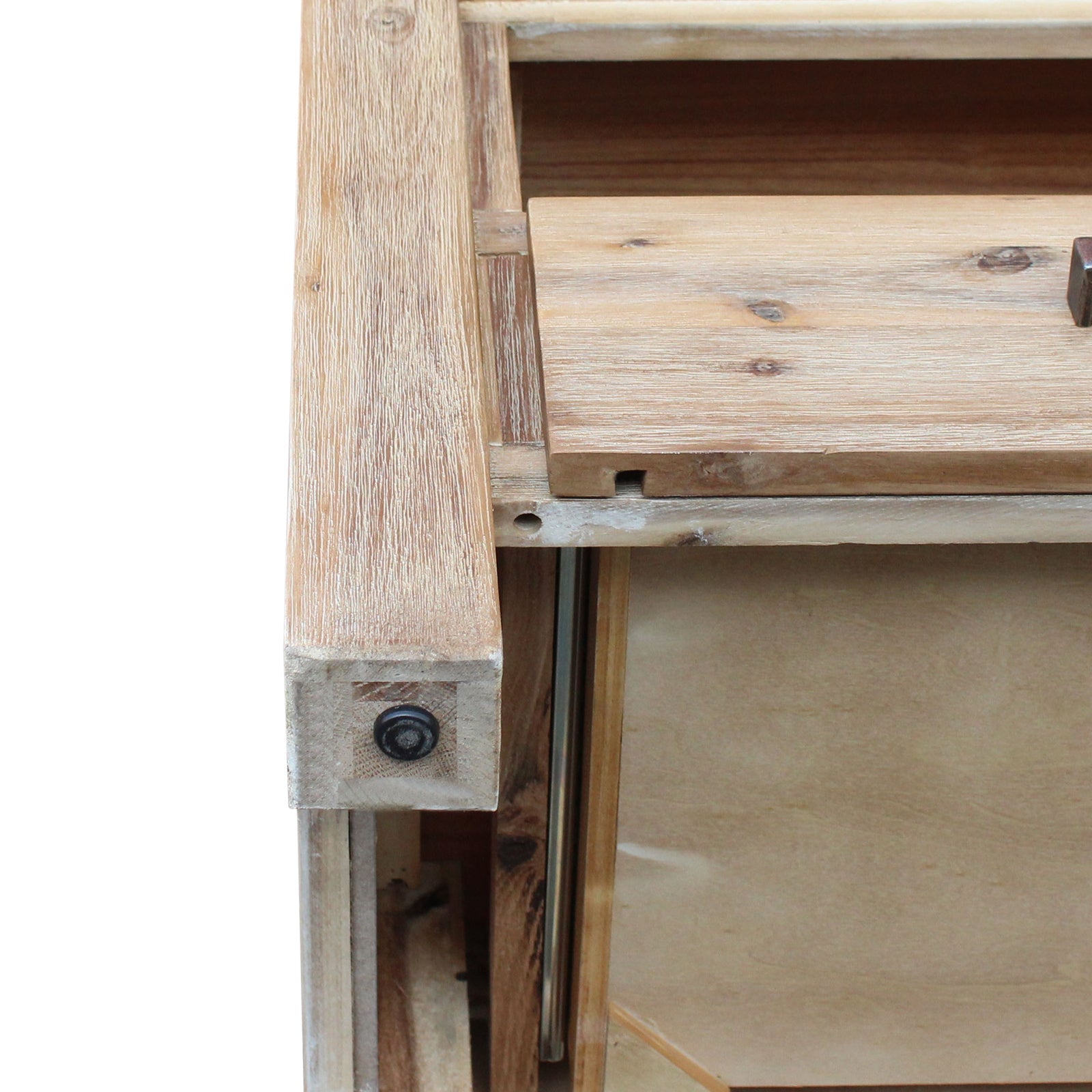 TV Cabinet with 3 Storage Drawers with Shelf Solid Acacia Wooden Frame Entertainment Unit in Oak Colour-Entertainment Unit-PEROZ Accessories
