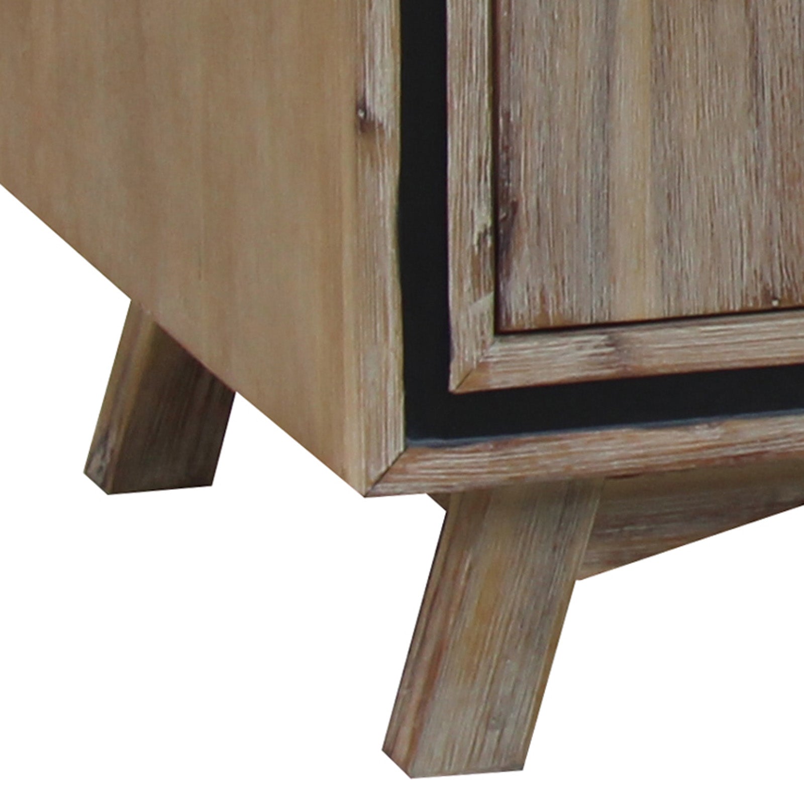 TV Cabinet with 2 Storage Drawers Cabinet Solid Acacia Wooden Entertainment Unit in Sliver Bruch Colour-Entertainment Units-PEROZ Accessories