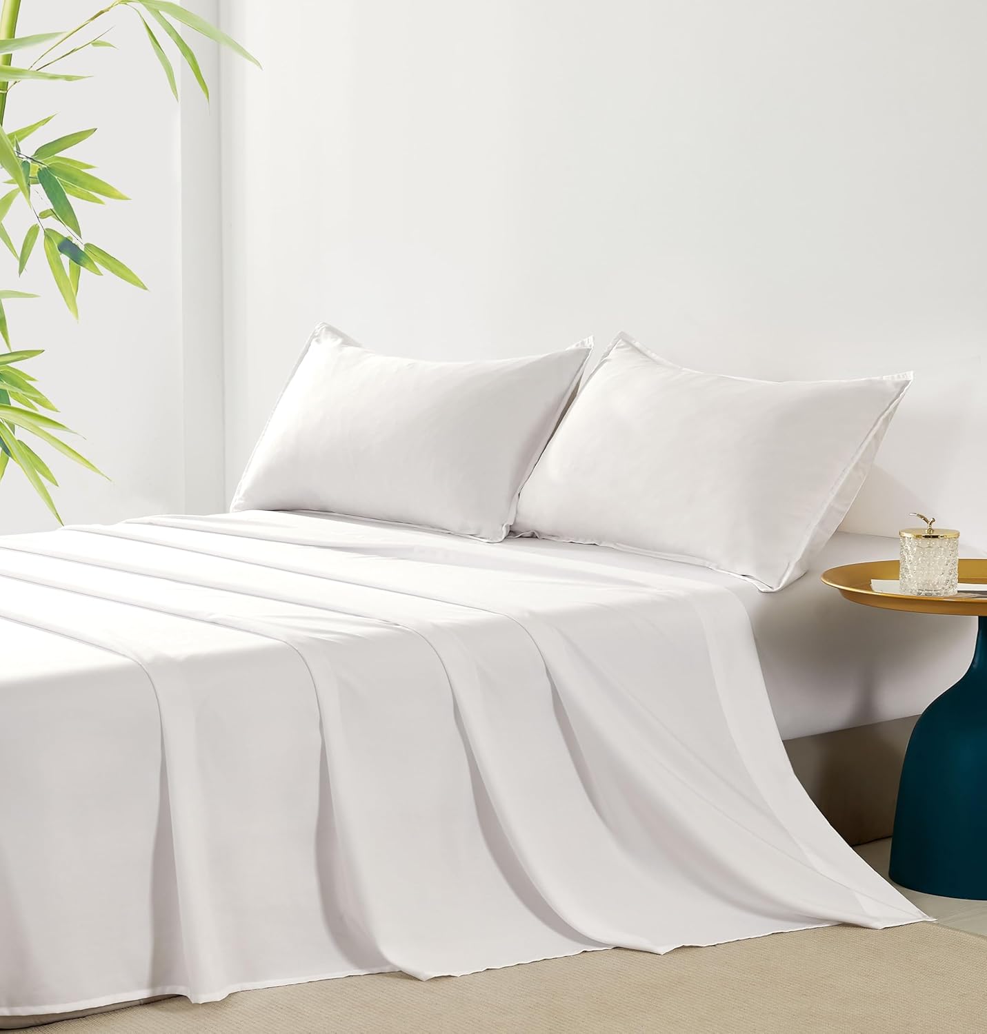 Bamboo Microfibre Sheet Set - White - Single-Home & Garden > Bedding > Bed Sheets-PEROZ Accessories