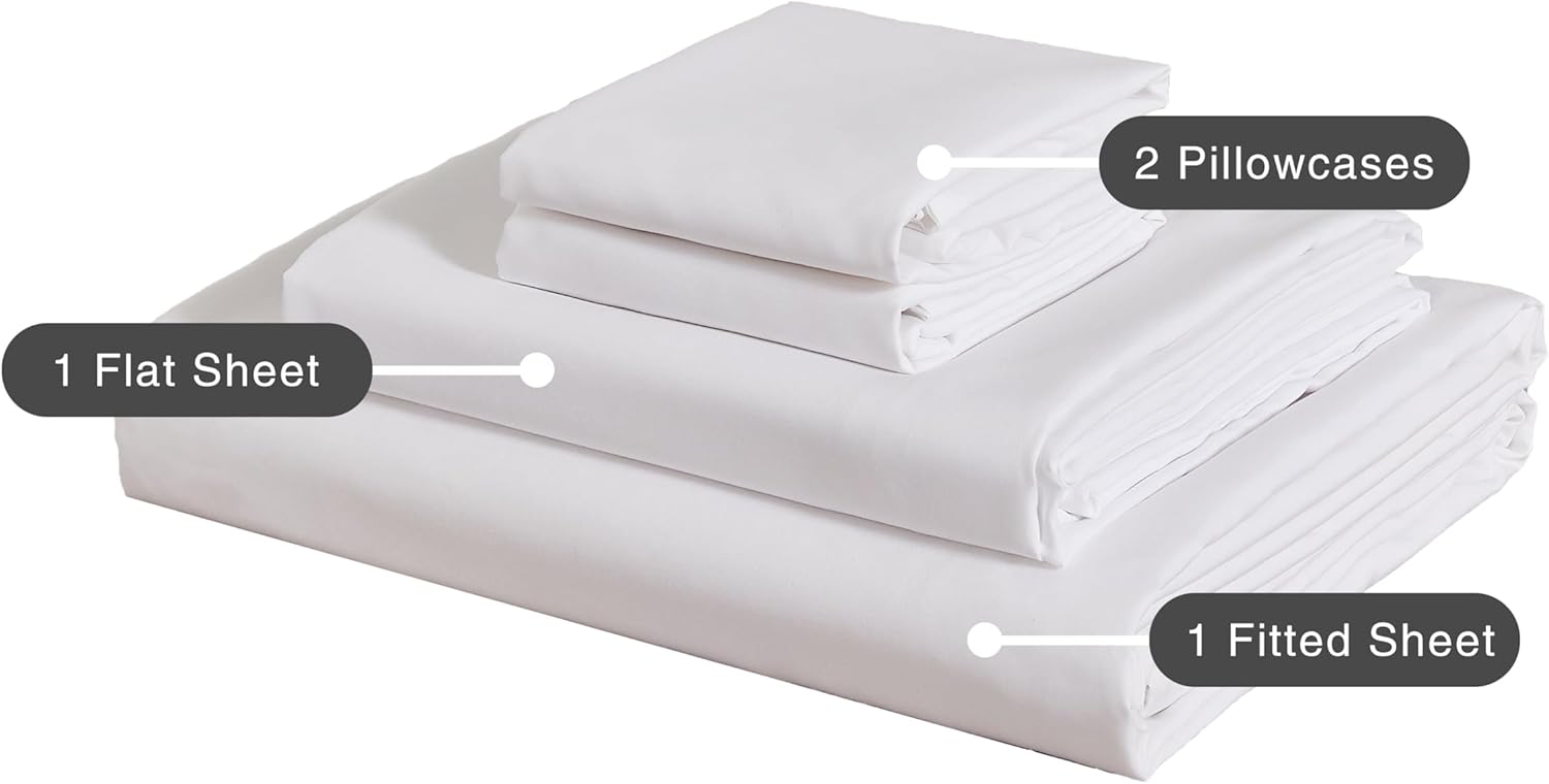 Bamboo Microfibre Sheet Set - White - Single-Home & Garden > Bedding > Bed Sheets-PEROZ Accessories