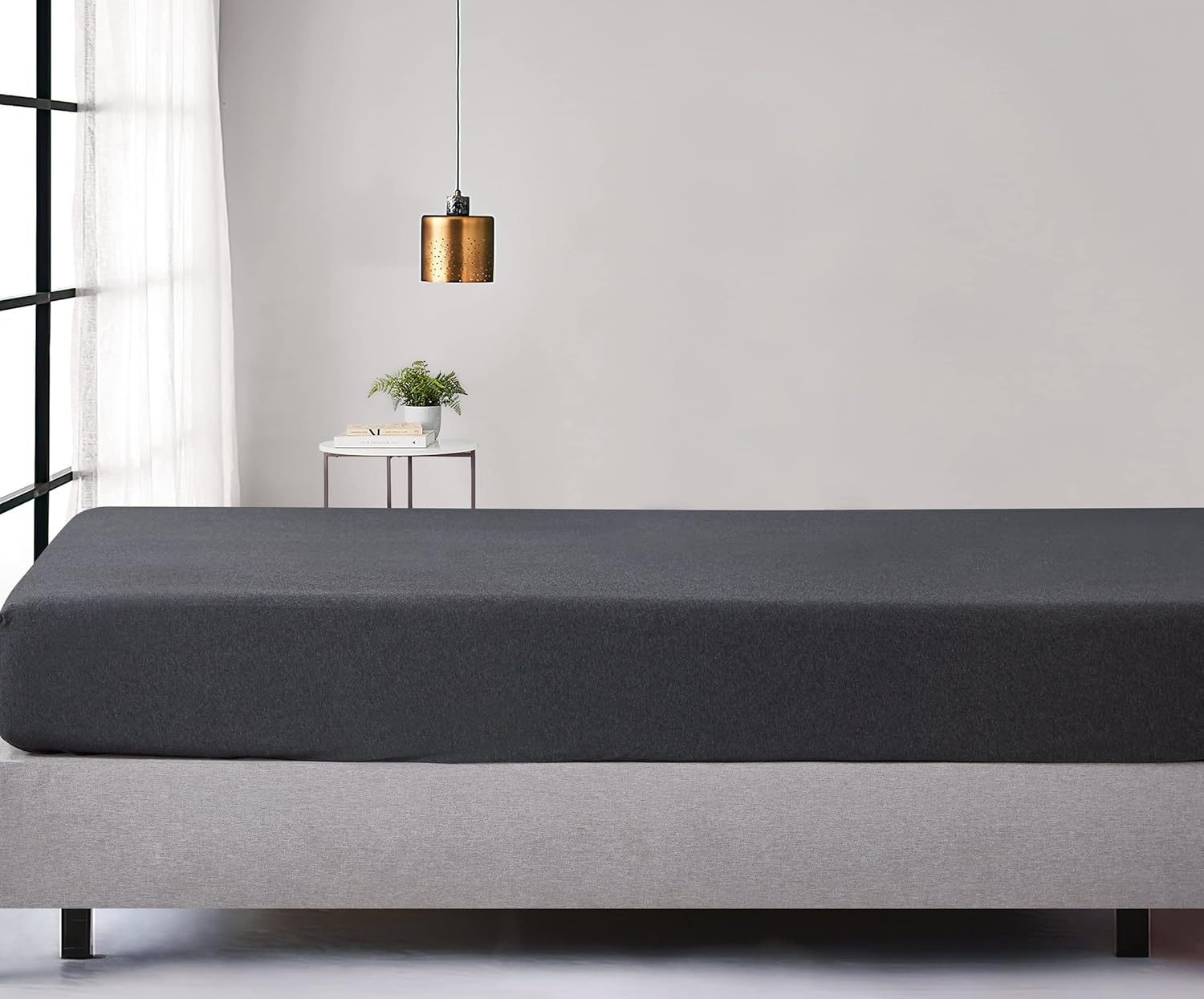 100% Jersey Cotton Soft Stretchy Breathable Fitted Sheet - Black Marble - Double Size-Home & Garden > Bedding > Bed Sheets-PEROZ Accessories