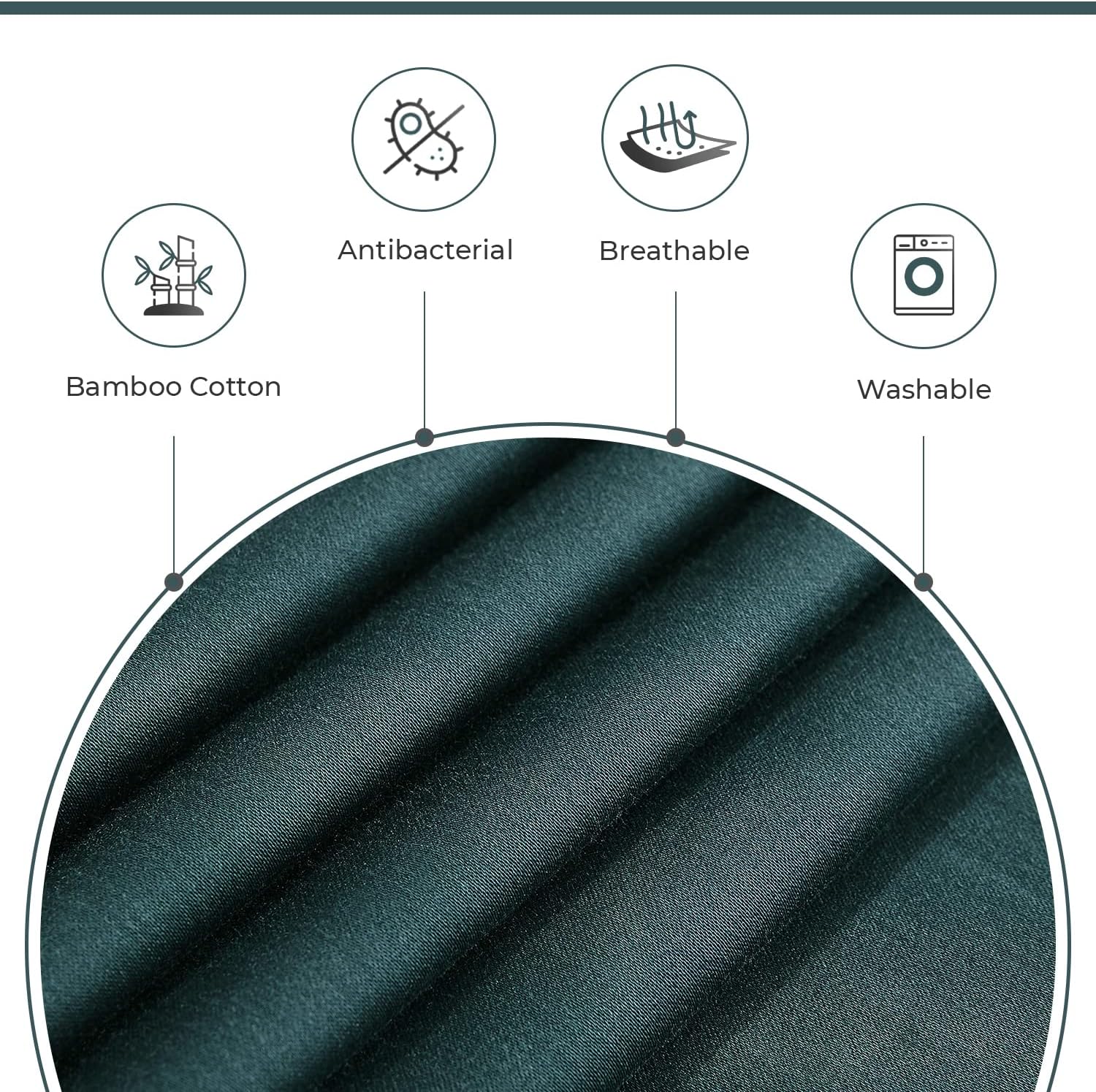 Bamboo Cotton Blend All Season Bedding Set - Emerald Green - Double Size-Home & Garden > Bedding > Bed Sheets-PEROZ Accessories