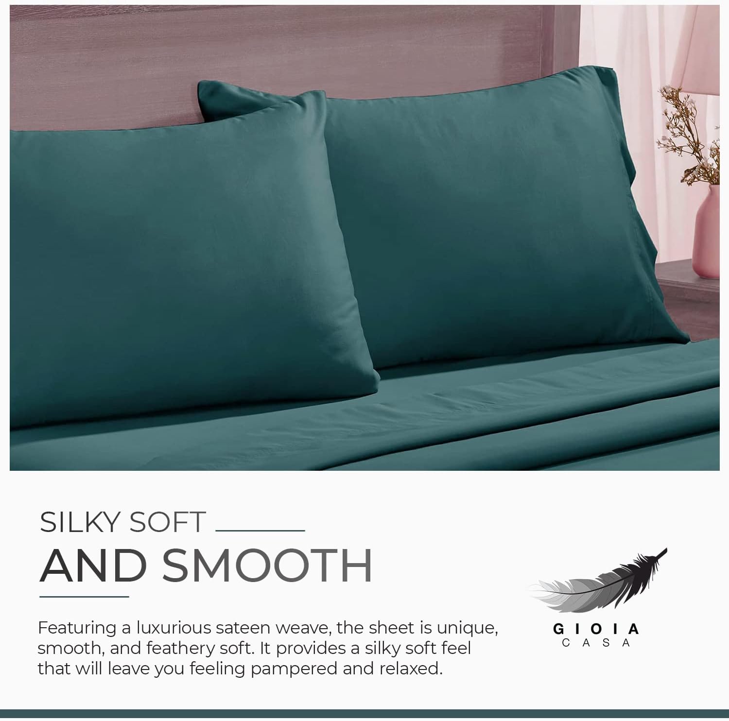 Bamboo Cotton Blend All Season Bedding Set - Emerald Green - Double Size-Home & Garden > Bedding > Bed Sheets-PEROZ Accessories