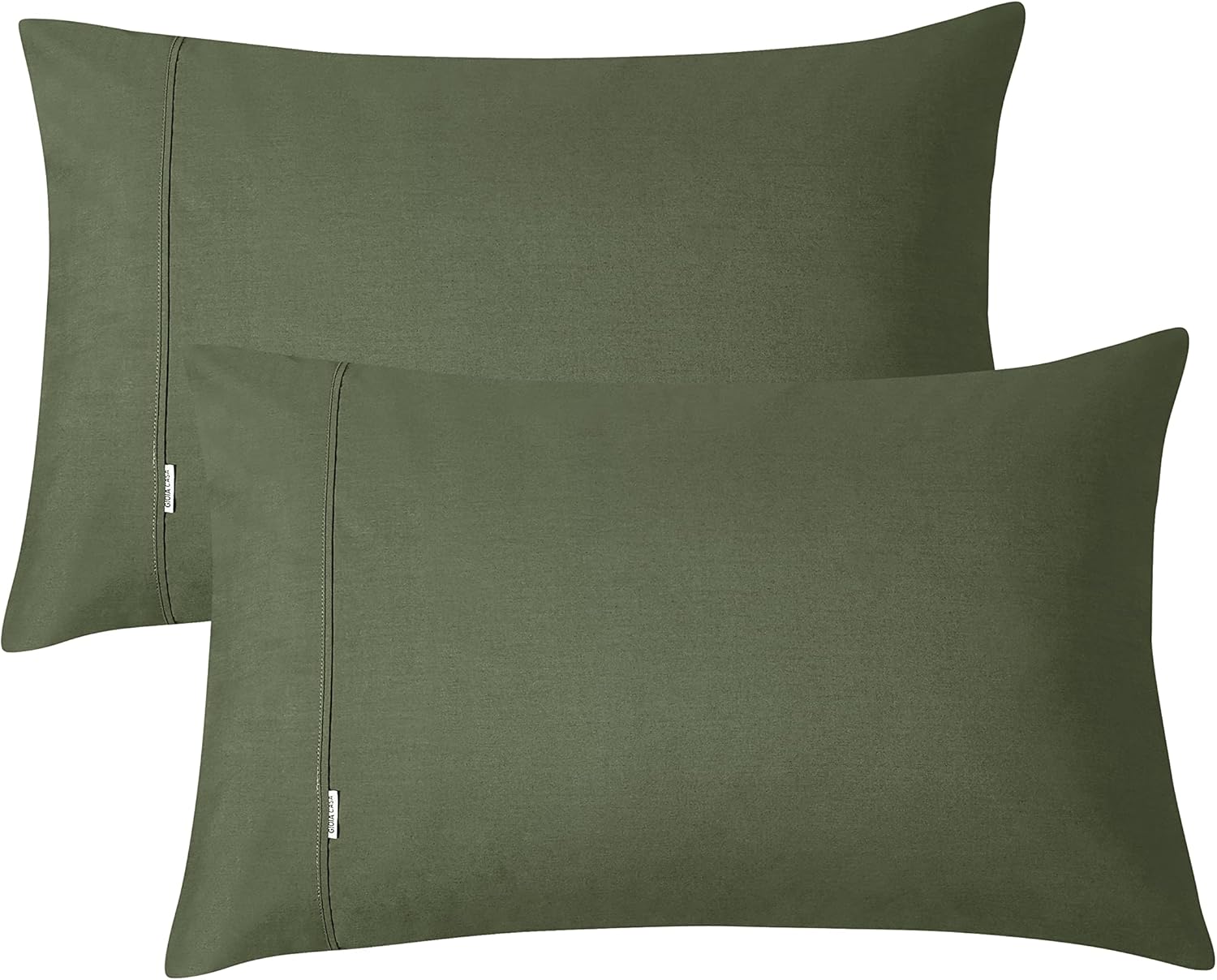 Vintage Washed 100% Cotton Sheet Set with 2 Pillowcases - Khaki Green - Double-Home & Garden > Bedding > Bed Sheets-PEROZ Accessories