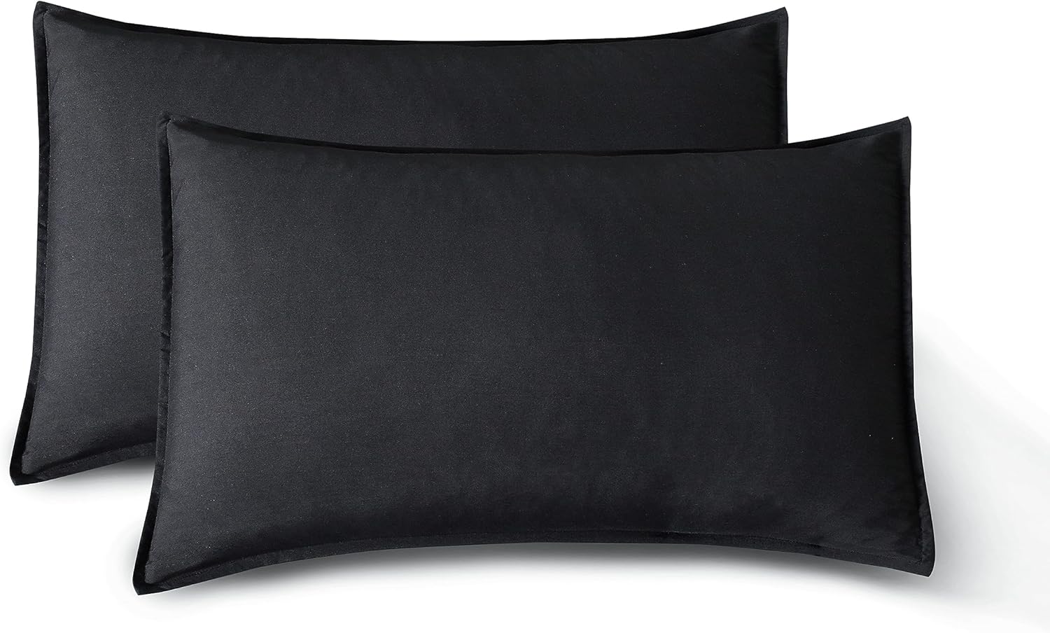 Vintage Washed Microfibre Sheet Set with 2 Pillowcases - Black - Double-Home & Garden > Bedding > Bed Sheets-PEROZ Accessories