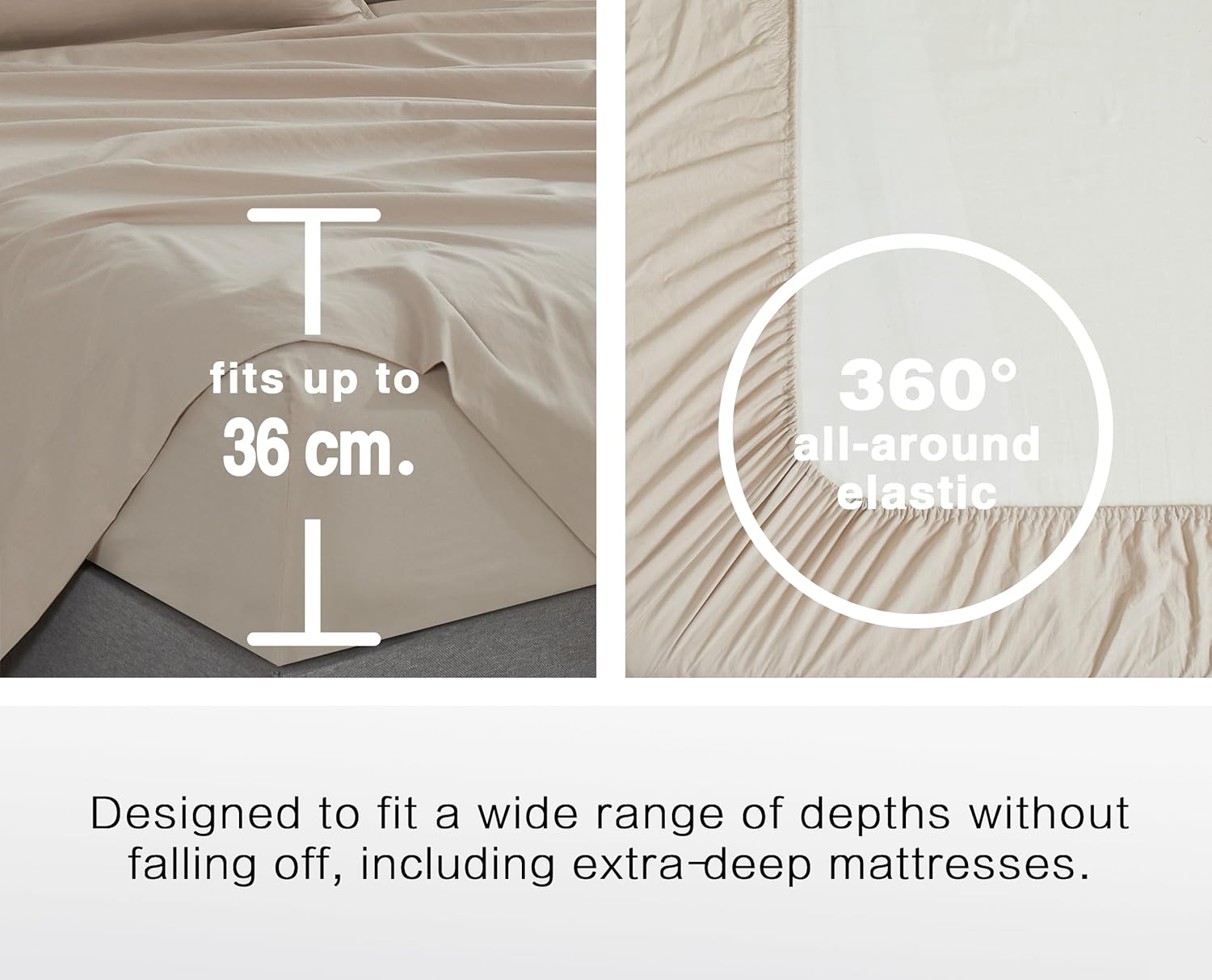 Vintage Washed Microfibre Sheet Set with 2 Pillowcases - Linen - Double-Home & Garden > Bedding > Bed Sheets-PEROZ Accessories