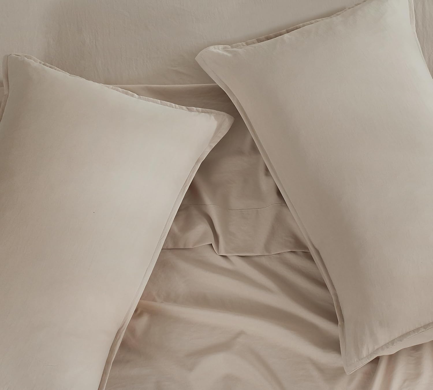Vintage Washed Microfibre Sheet Set with 2 Pillowcases - Linen - Double-Home & Garden > Bedding > Bed Sheets-PEROZ Accessories