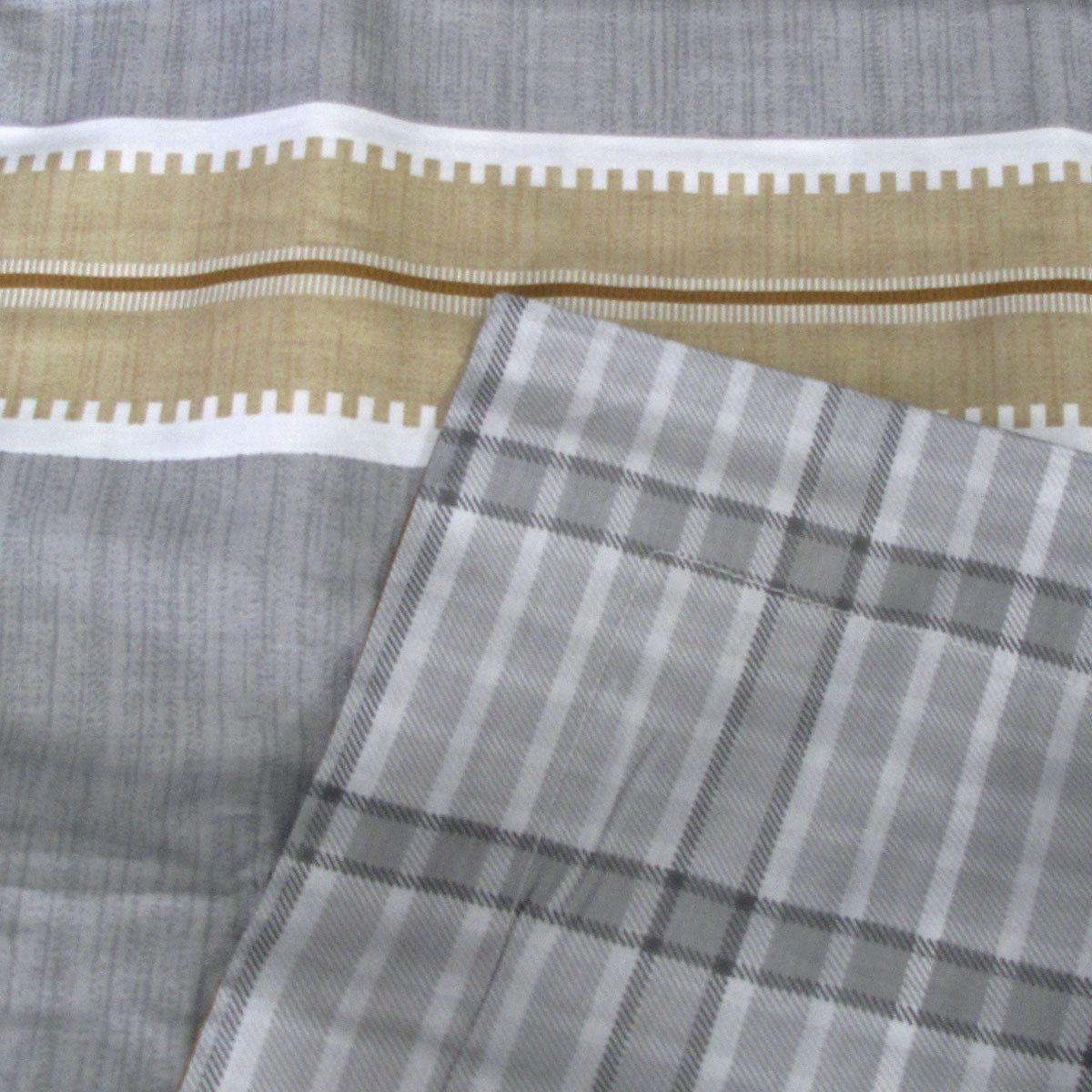 300TC Theodore Grey Reversible Cotton Quilt Cover Set Queen-Home & Garden > Bedding > Duvet Covers-PEROZ Accessories