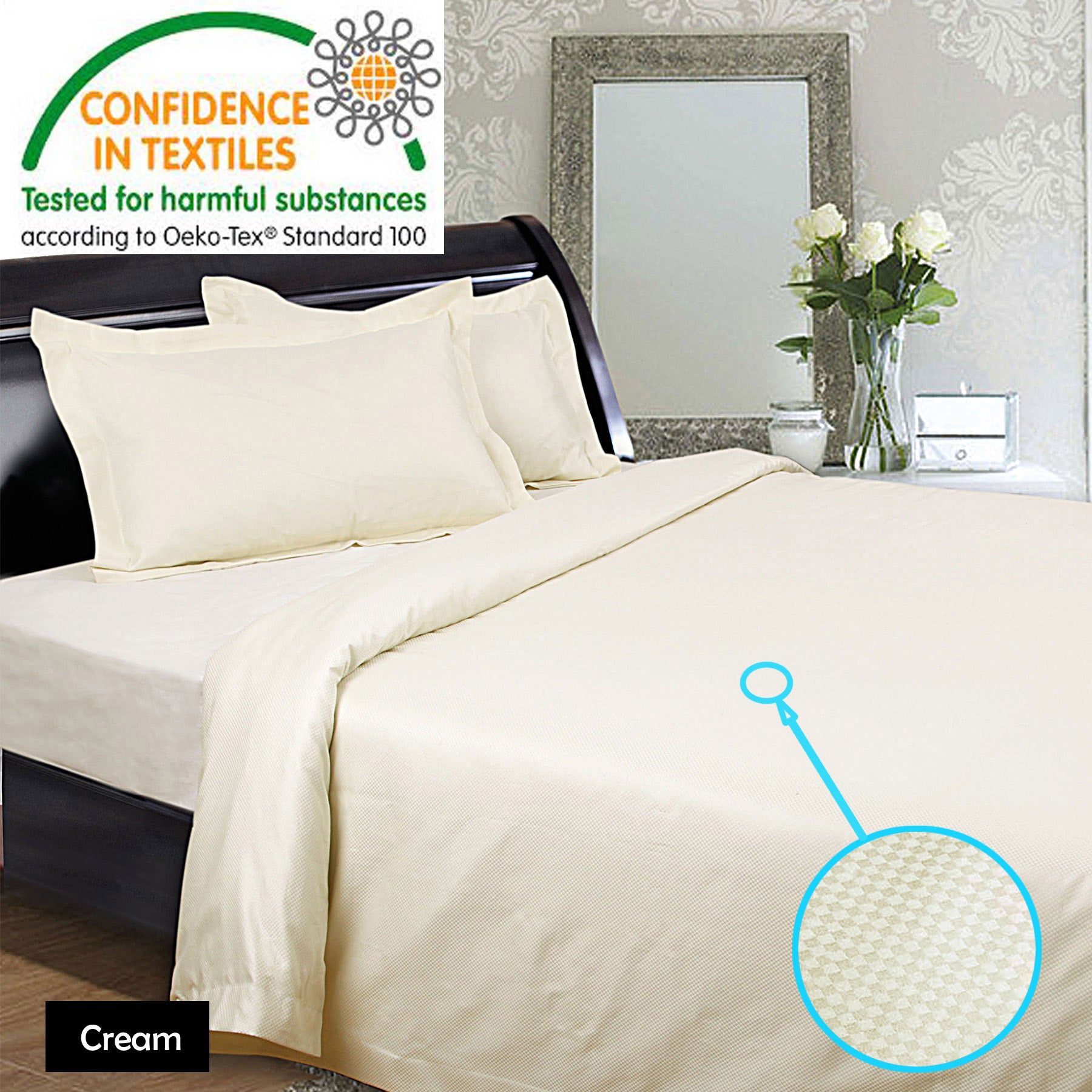Kingtex 1350TC Quilt Cover Set Cream Queen-Home & Garden > Bedding > Duvet Covers-PEROZ Accessories
