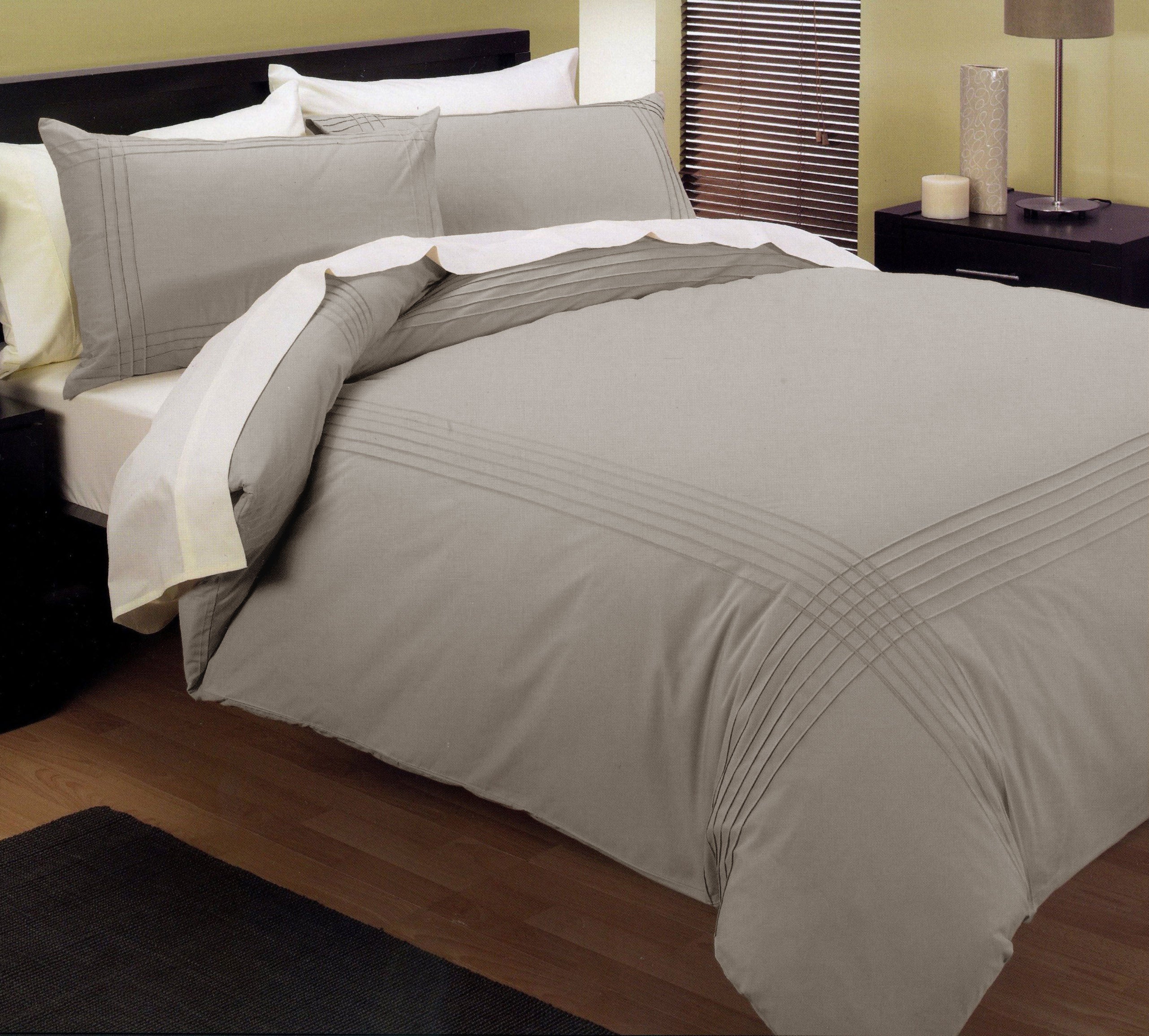 Kingtex Pintuck Quilt Cover Set Linen Double-Home & Garden > Bedding > Duvet Covers-PEROZ Accessories