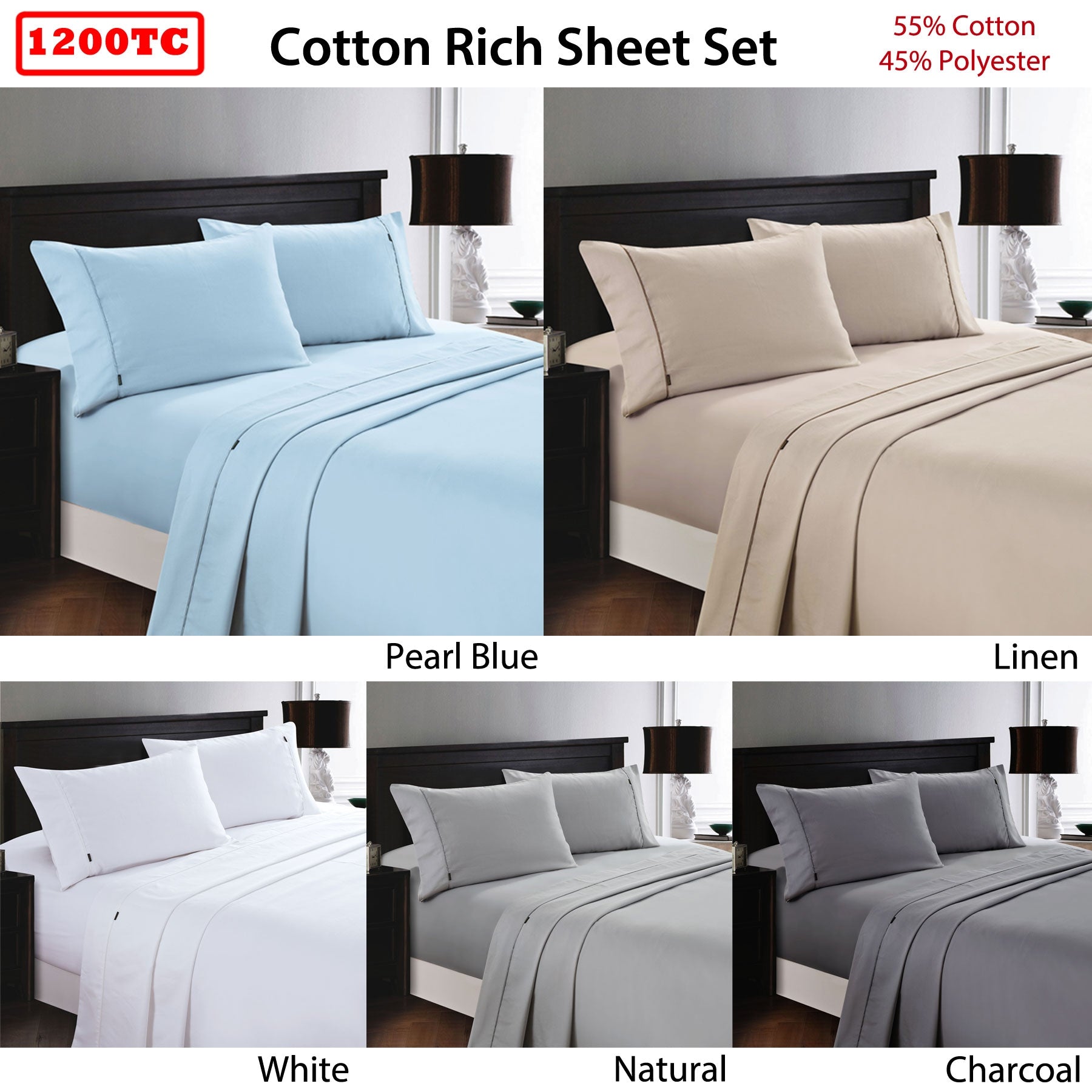 Deluxe Linen 1200TC Cotton Rich Sheet Set White King Single-Home & Garden > Bedding > Bed Sheets-PEROZ Accessories
