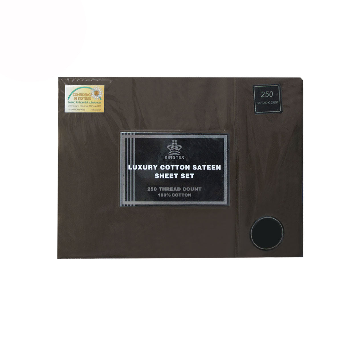 Kingtex 250TC 100% Cotton Sateen Sheet Set Dark Chocolate Double-Home & Garden > Bedding > Bed Sheets-PEROZ Accessories
