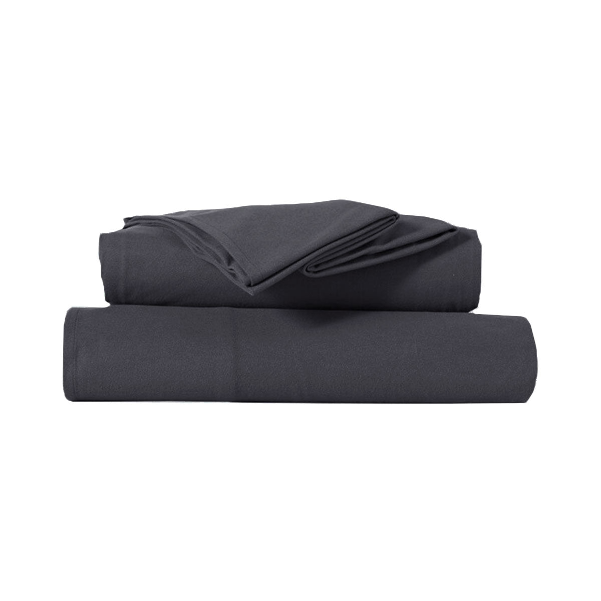 Kingtex Ultra-Soft Micro Flannel Sheet Set 40 cm Wall Charcoal Double-Home & Garden > Bedding > Bed Sheets-PEROZ Accessories