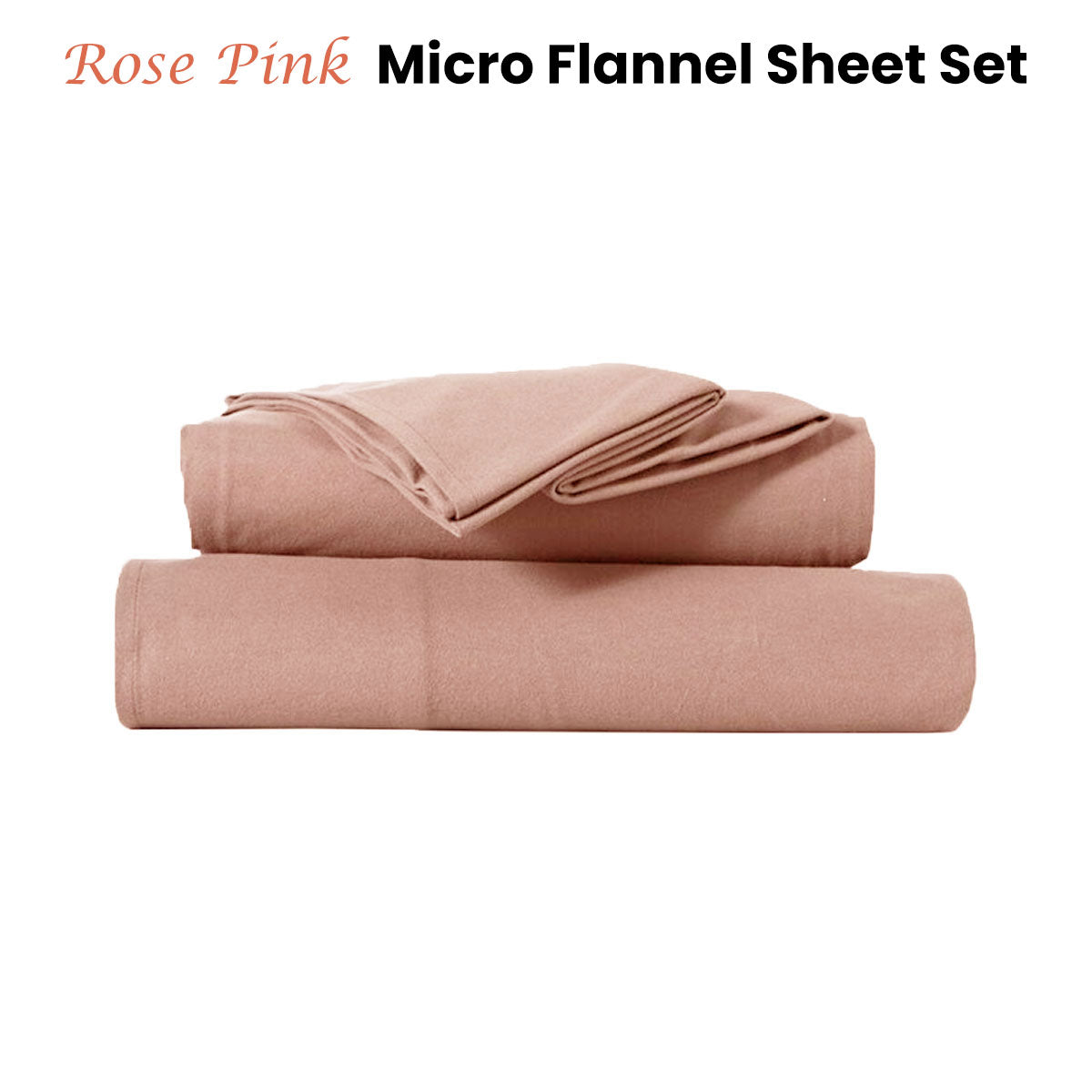Kingtex Ultra-Soft Micro Flannel Sheet Set 40 cm Wall Rose Pink King Single-Home & Garden > Bedding > Bed Sheets-PEROZ Accessories