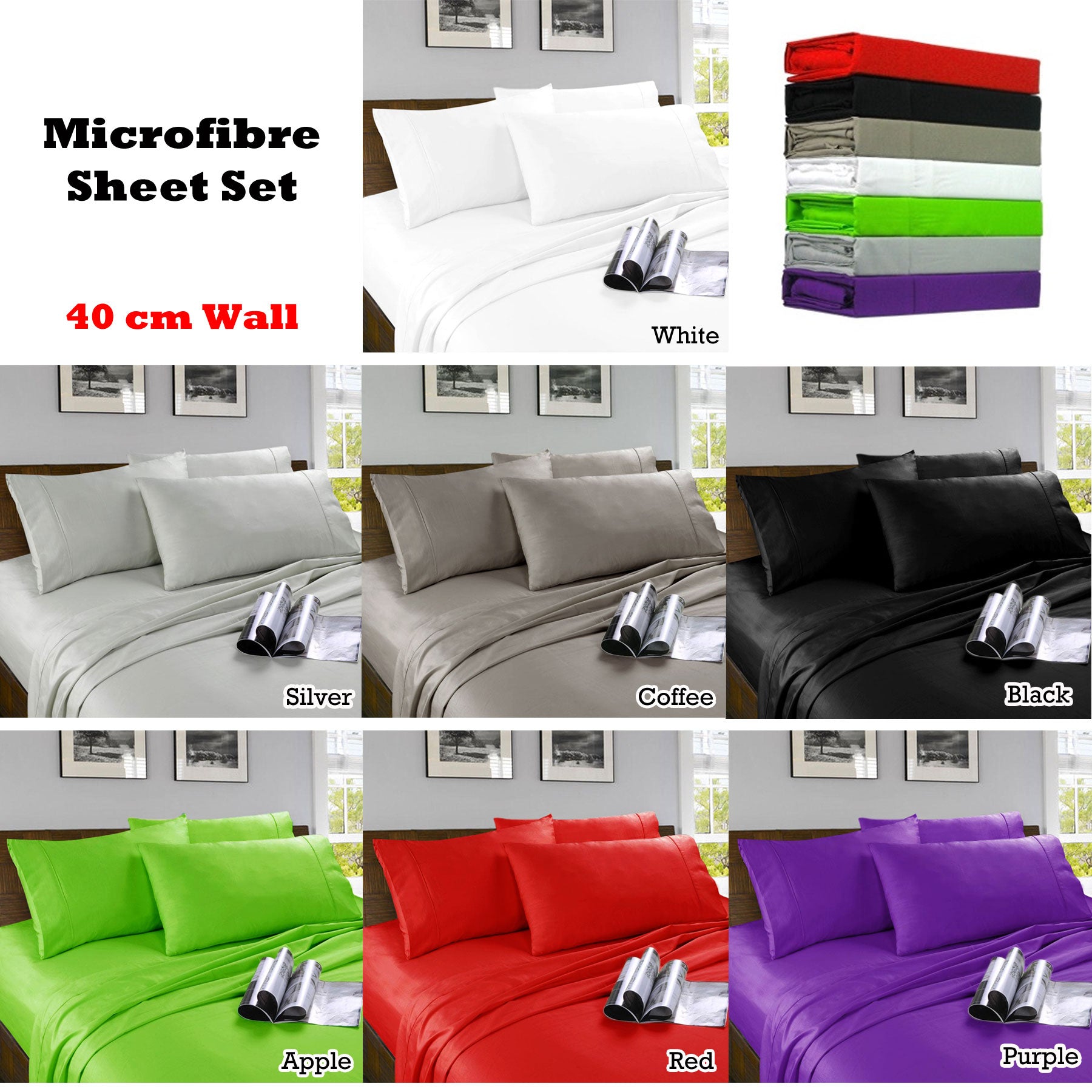 Kingtex Microfibre Sheet Set Red King-Home & Garden > Bedding > Bed Sheets-PEROZ Accessories