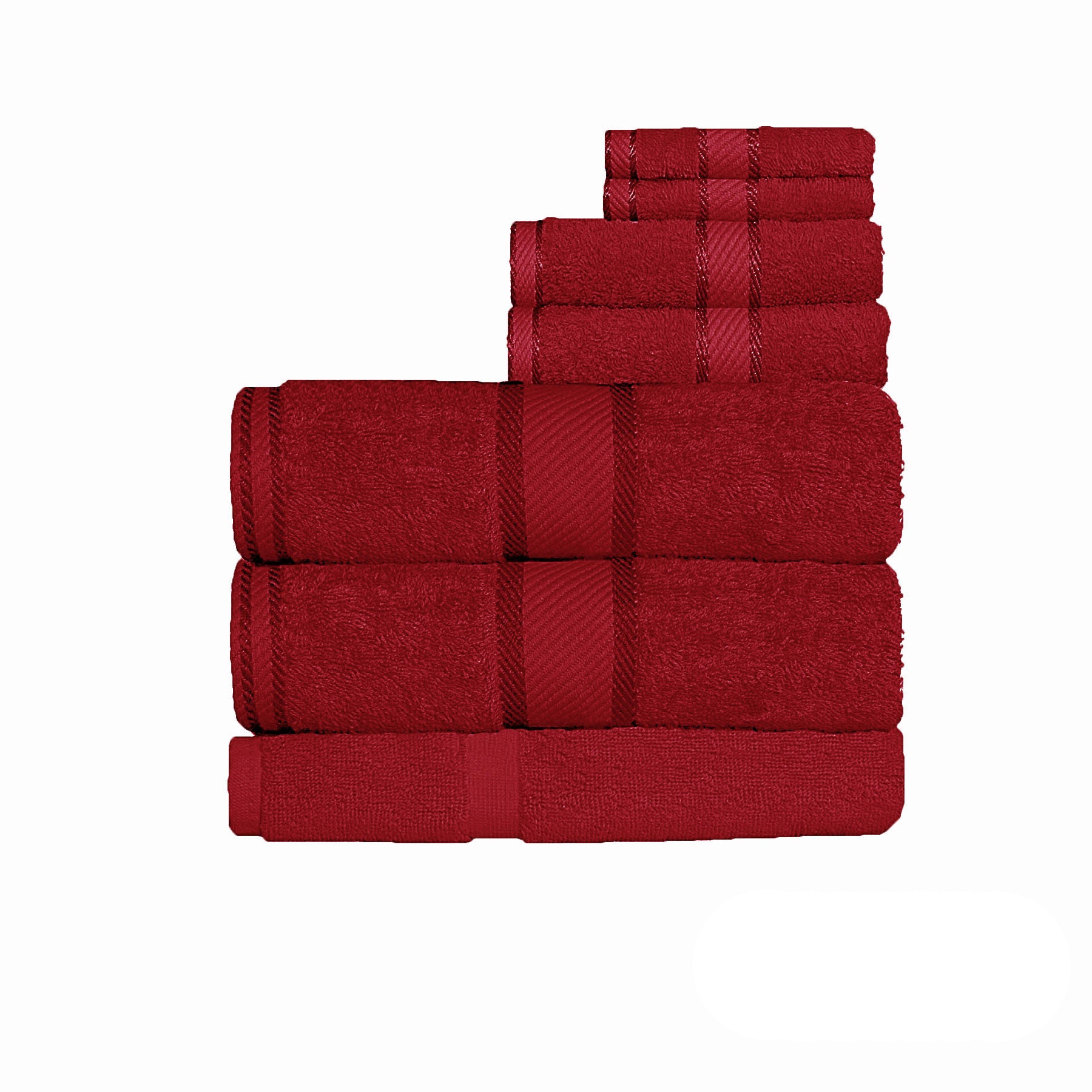 Kingtex 550gsm Cotton 7 Pce Bath Sheet Set Red-Home & Garden > Bathroom Accessories > Bath Towels & Robes-PEROZ Accessories