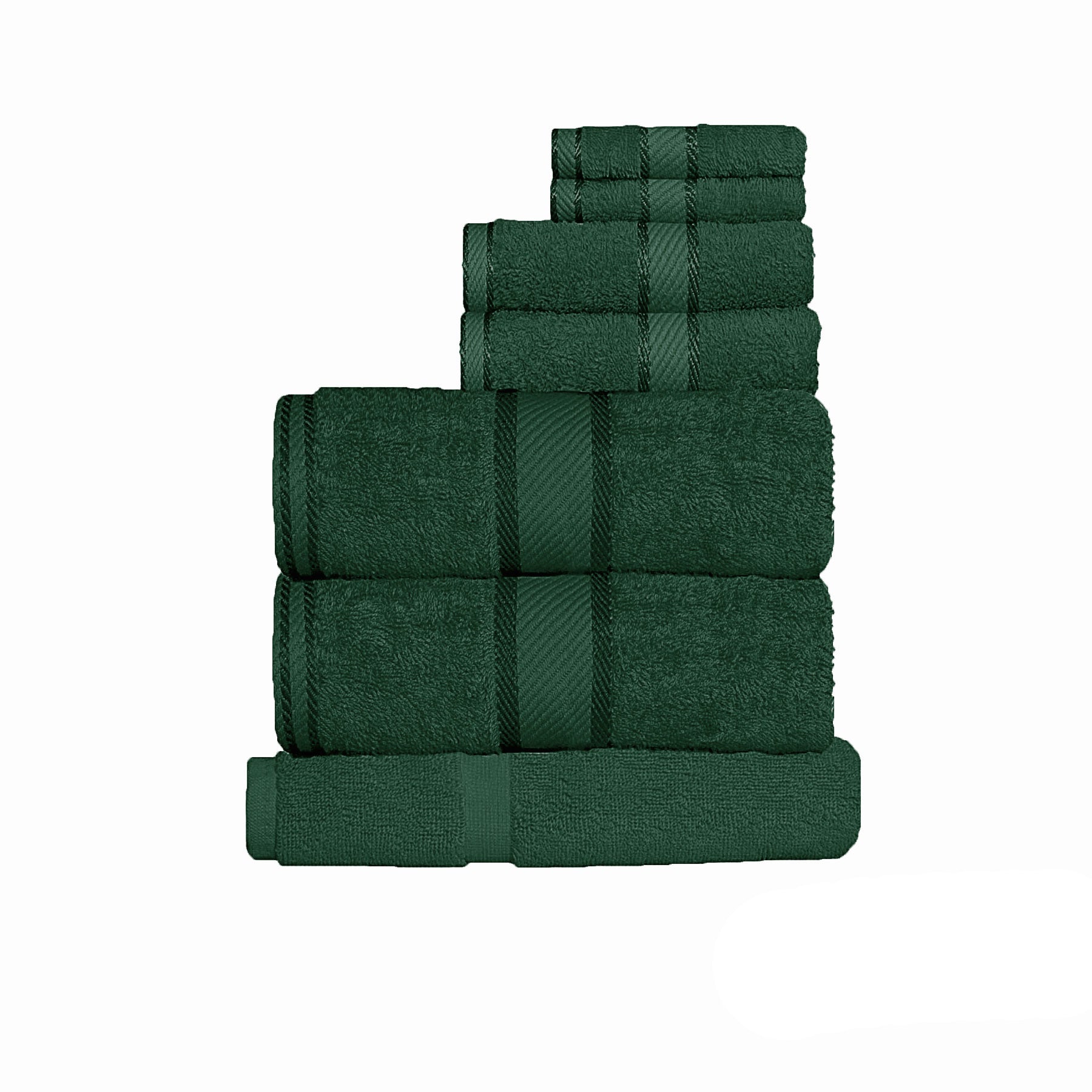 Kingtex 550gsm Cotton 7 Pce Towel Set Forest-Home & Garden > Bathroom Accessories > Bath Towels & Robes-PEROZ Accessories
