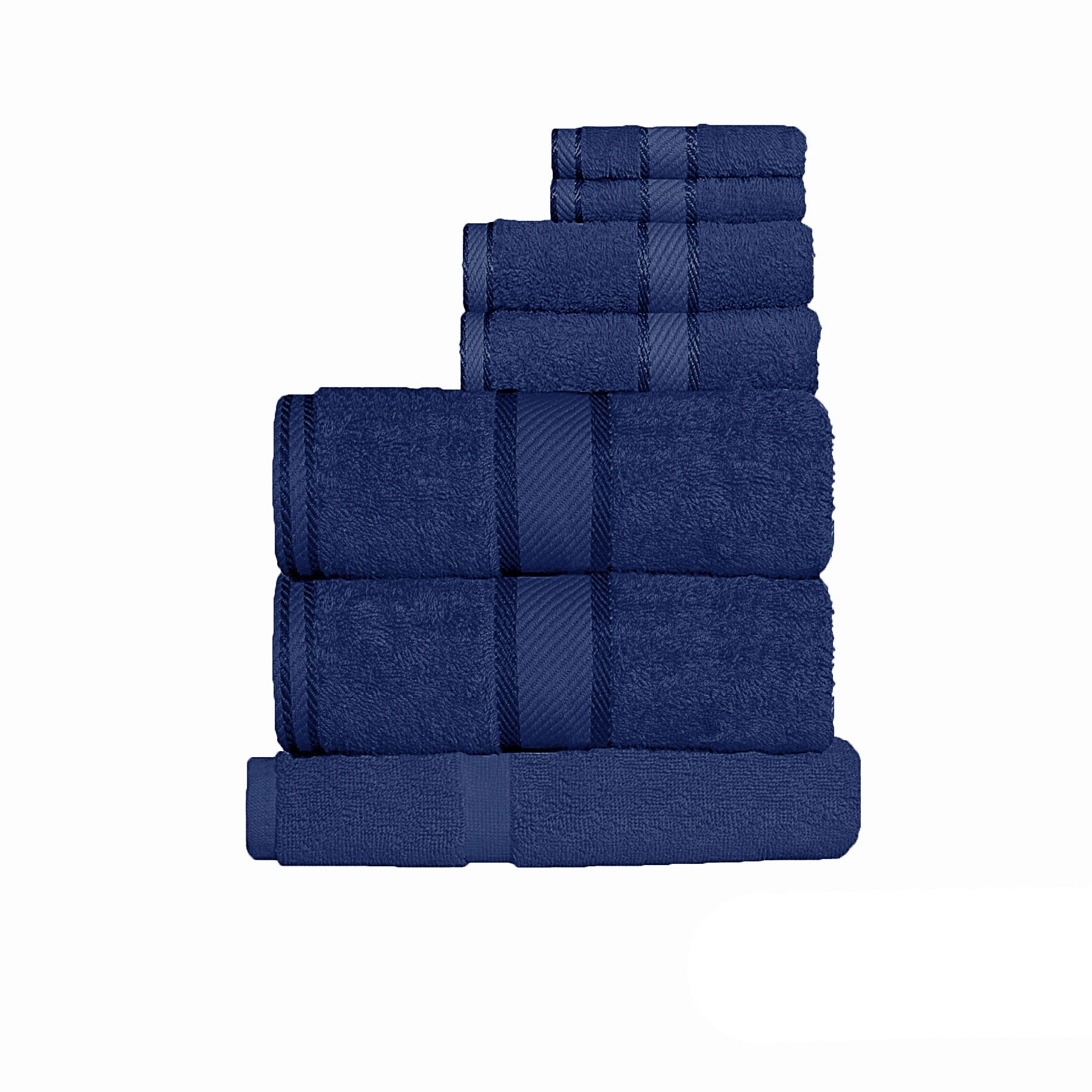 Kingtex 550gsm Cotton 7 Pce Towel Set Navy-Home & Garden > Kitchenware > Table Linen & Kitchen Towels-PEROZ Accessories