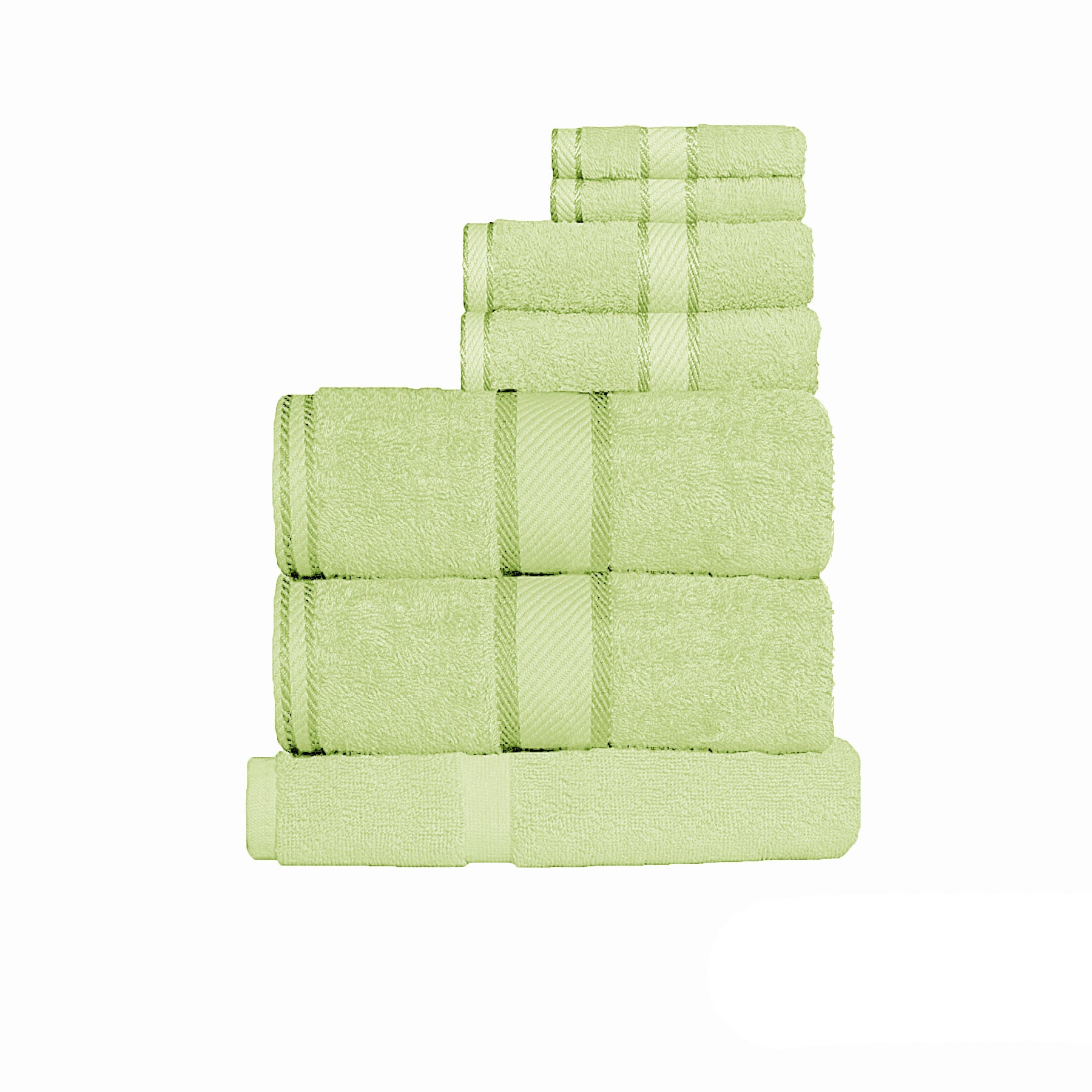 Kingtex 550gsm Cotton 7 Pce Towel Set New Apple-Home & Garden > Bathroom Accessories > Bath Towels & Robes-PEROZ Accessories