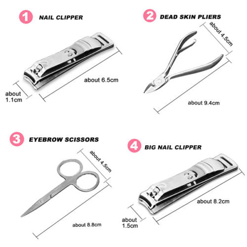 12 Pcs/set Manicure Pedicure Kit Nail Clippers Professional Grooming Kit-Health & Beauty > Personal Care-PEROZ Accessories