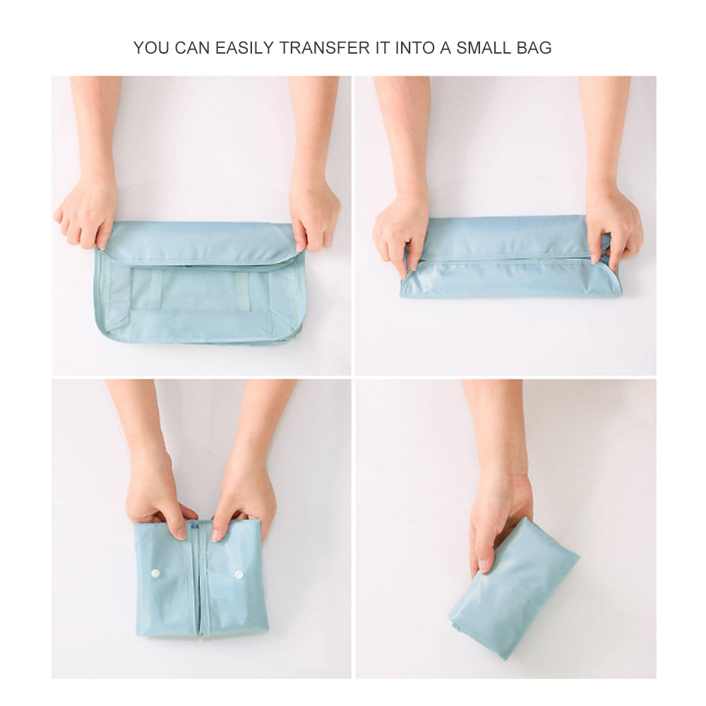 6 Pcs Waterproof Compression Packing Cubes Large Travel Luggage Organizer Storage (Navy)-Home & Garden > Travel-PEROZ Accessories