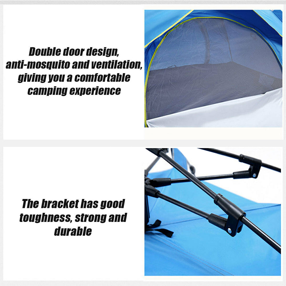 Waterproof Automatic Camping Tent 3-5 Person Come with Moisture Proof Pad(Green)-Camping Tents-PEROZ Accessories