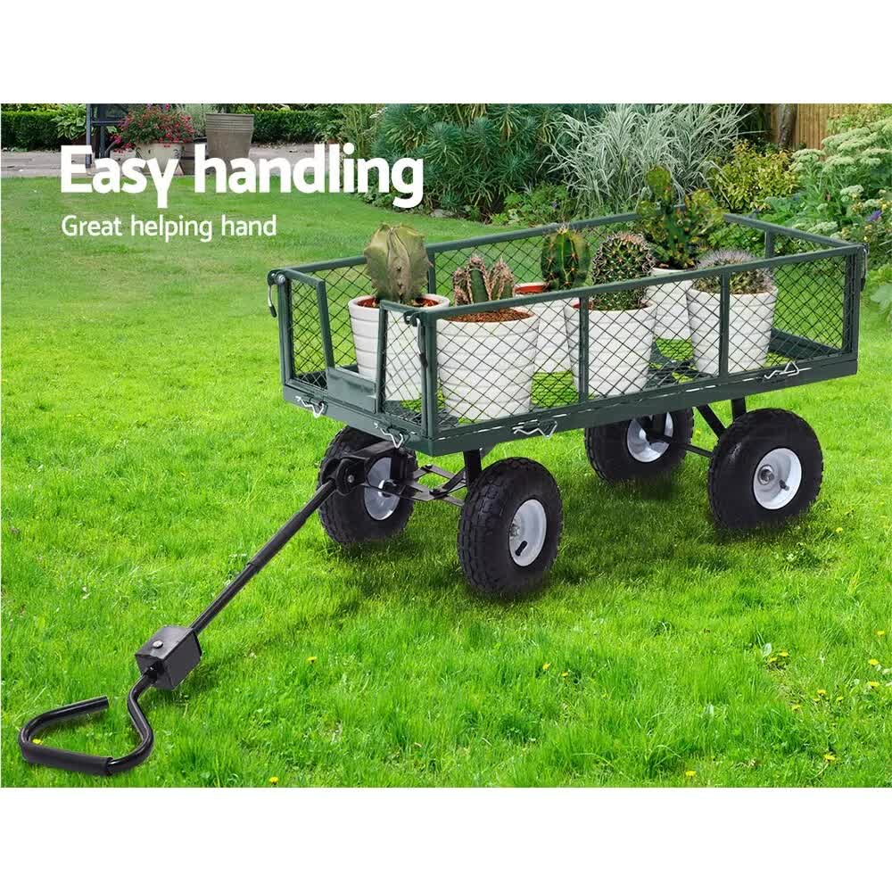 300kg Gardeon Mesh Garden Cart Steel Removable Sides Trolley Wagon ATV Trailer-Auto Accessories > Auto Accessories Others-PEROZ Accessories