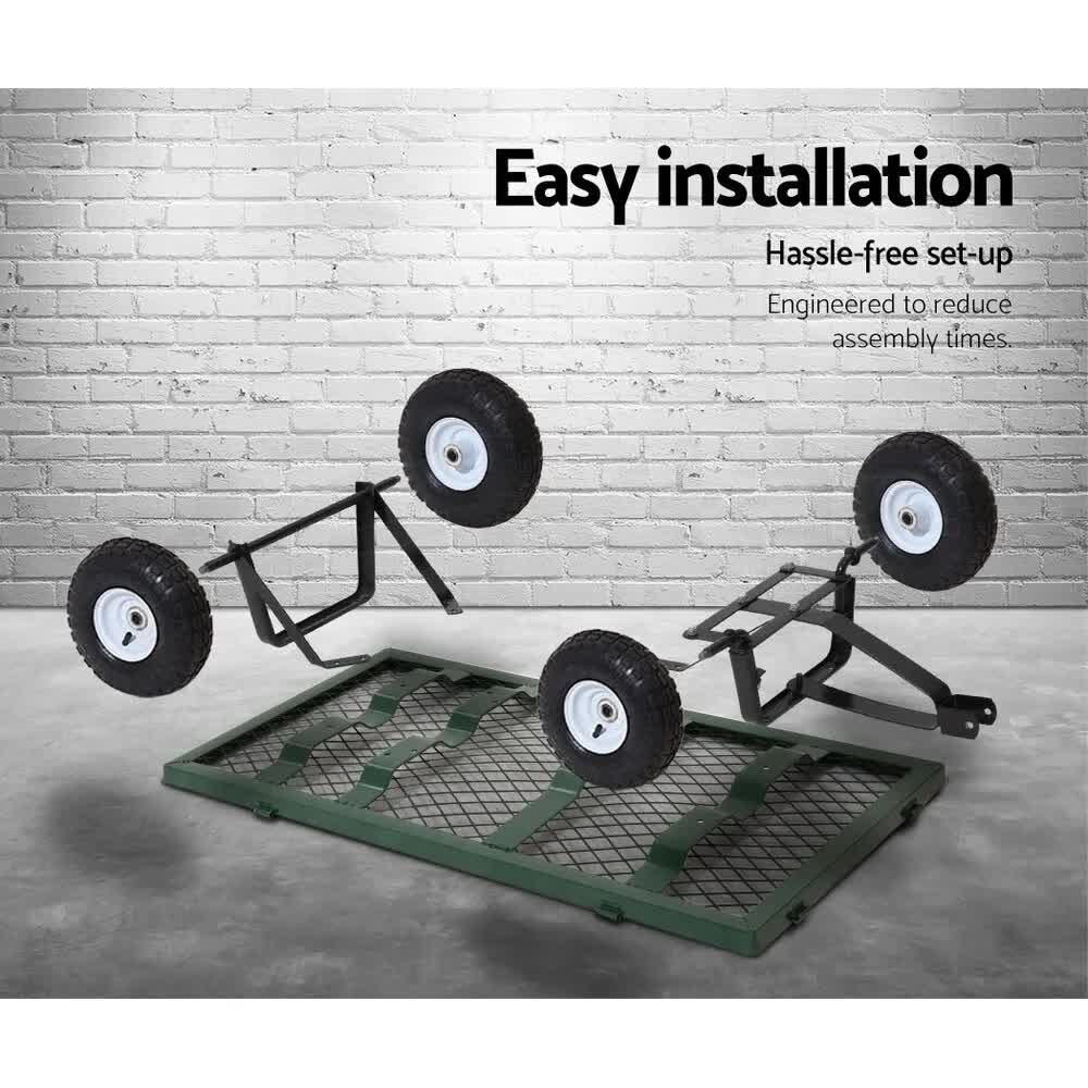 300kg Gardeon Mesh Garden Cart Steel Removable Sides Trolley Wagon ATV Trailer-Auto Accessories > Auto Accessories Others-PEROZ Accessories
