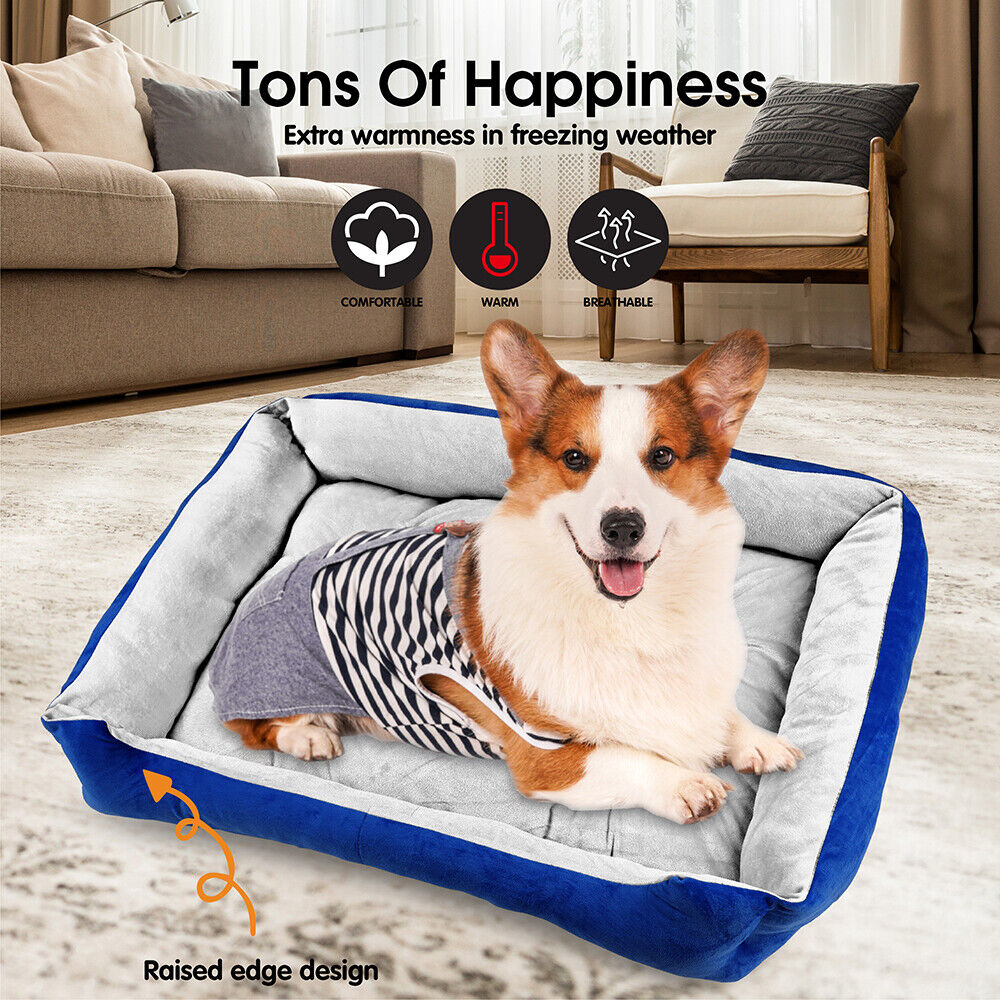 Vaka Navy Dog Bed Pet Cat Calming Floor Mat Sleeping Cave Washable Extra Large 29701-Pet Care > Dog Supplies > Dog Beds-PEROZ Accessories