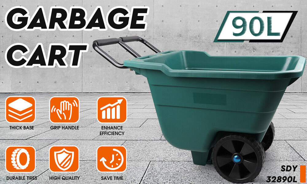 HORUSDY 90L Multi-Purpose Garden Cart Lawn Wheelbarrow Trailer Wagon Outdoor-Tools > Other Tools > Hand Tools-PEROZ Accessories