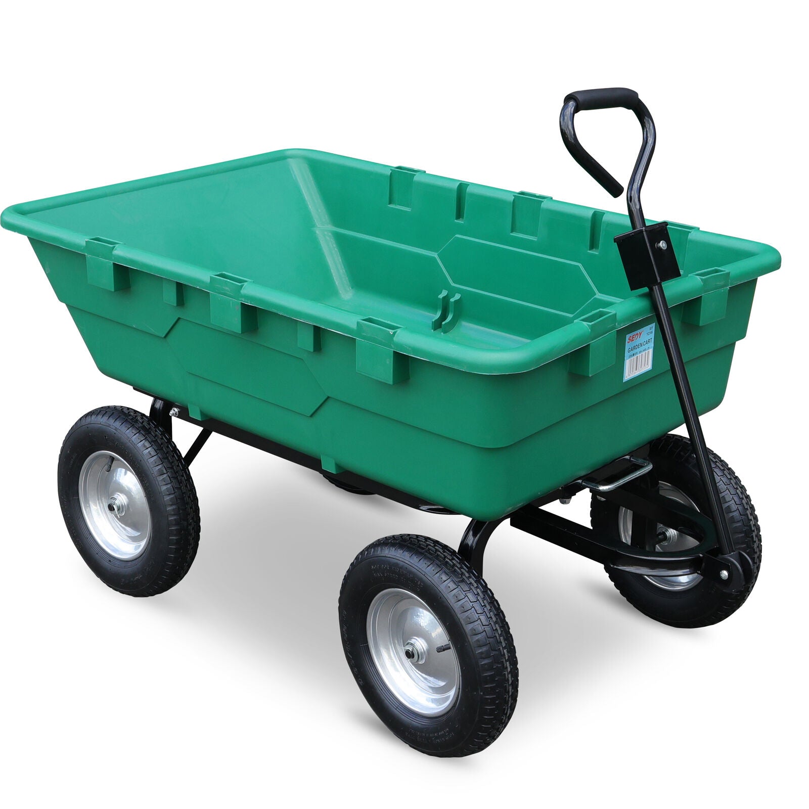 SEDY 225L Poly Pull Dump Cart Garden Hand Trailer Wagon Lawn Wheelbarrow-Tools > Other Tools > Hand Tools-PEROZ Accessories