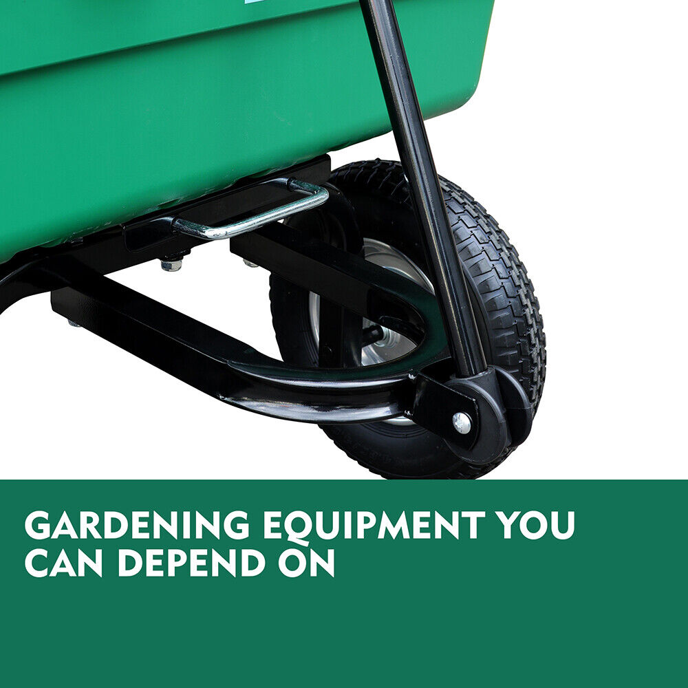 SEDY 225L Poly Pull Dump Cart Garden Hand Trailer Wagon Lawn Wheelbarrow-Tools > Other Tools > Hand Tools-PEROZ Accessories