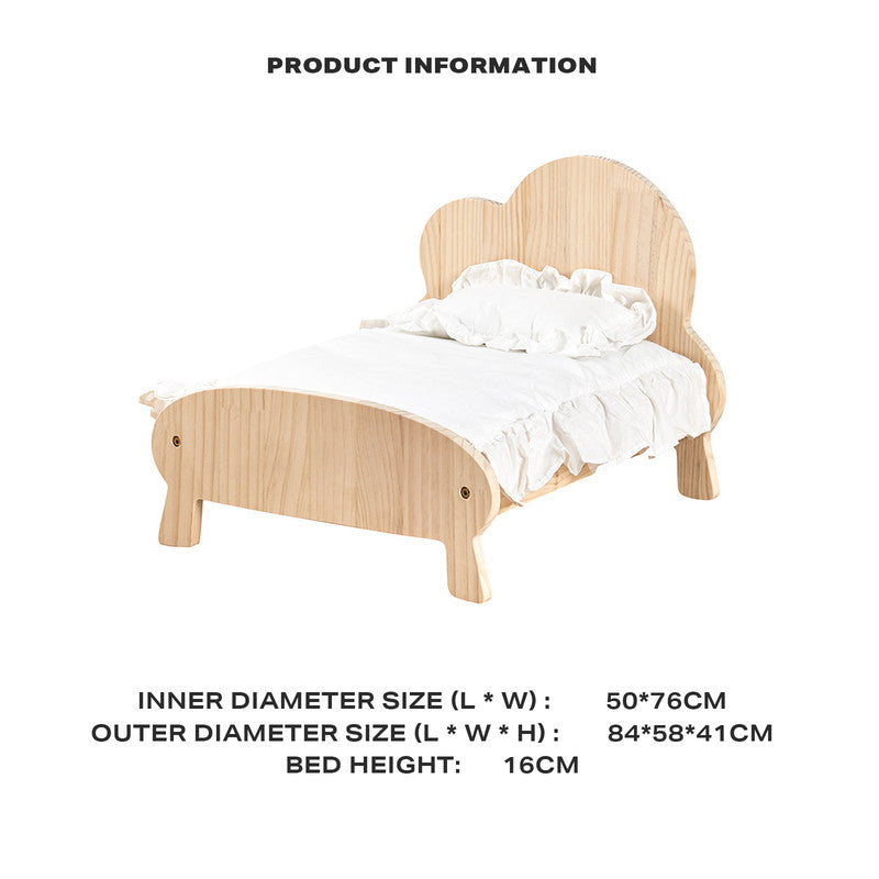 Cat Dog Wooden Bed Pet Sofa for Small Pet Wood Frame Beds With Bedding-Pet Care > Dog Supplies > Dog Beds-PEROZ Accessories