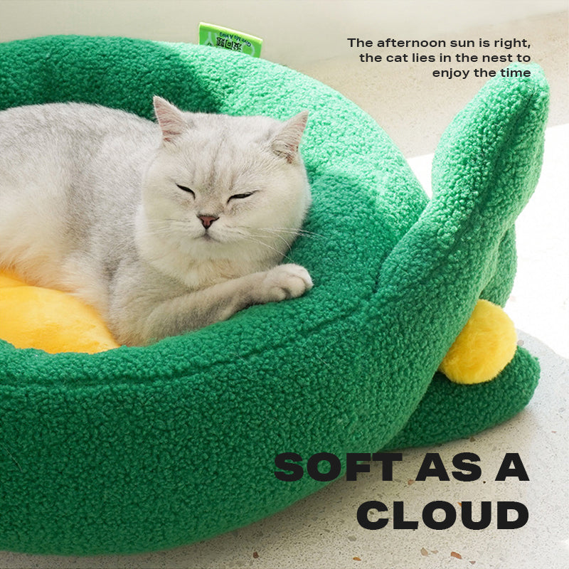 Dog Cat Pet Calming Bed Warm Soft Plush Round Nest Comfy Sleeping Gesture Bed-Pet Care > Dog Supplies > Dog Beds-PEROZ Accessories