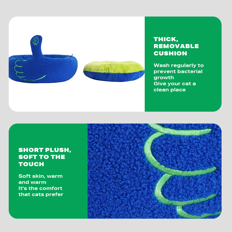 Dog Cat Pet Calming Bed Warm Soft Plush Round Nest Comfy Sleeping Gesture Bed-Pet Care > Dog Supplies > Dog Beds-PEROZ Accessories