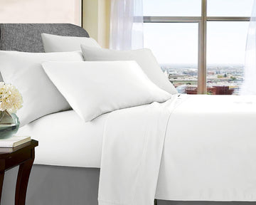 ultra soft microfibre sheet set double white-Home & Garden > Bedding > Bed Sheets-PEROZ Accessories