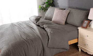Microflannel duvet cover and sheet comb set double charcoal-Home & Garden > Bedding > Bed Sheets-PEROZ Accessories