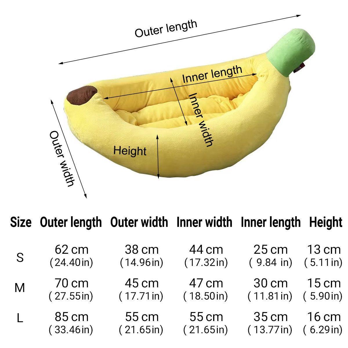 Cute Banana Shape Pet Bed Winter Warm Dog Cat Kennel Cozy Pet Cartoon Bed Mat - S-Pet Care > Dog Supplies > Dog Beds-PEROZ Accessories
