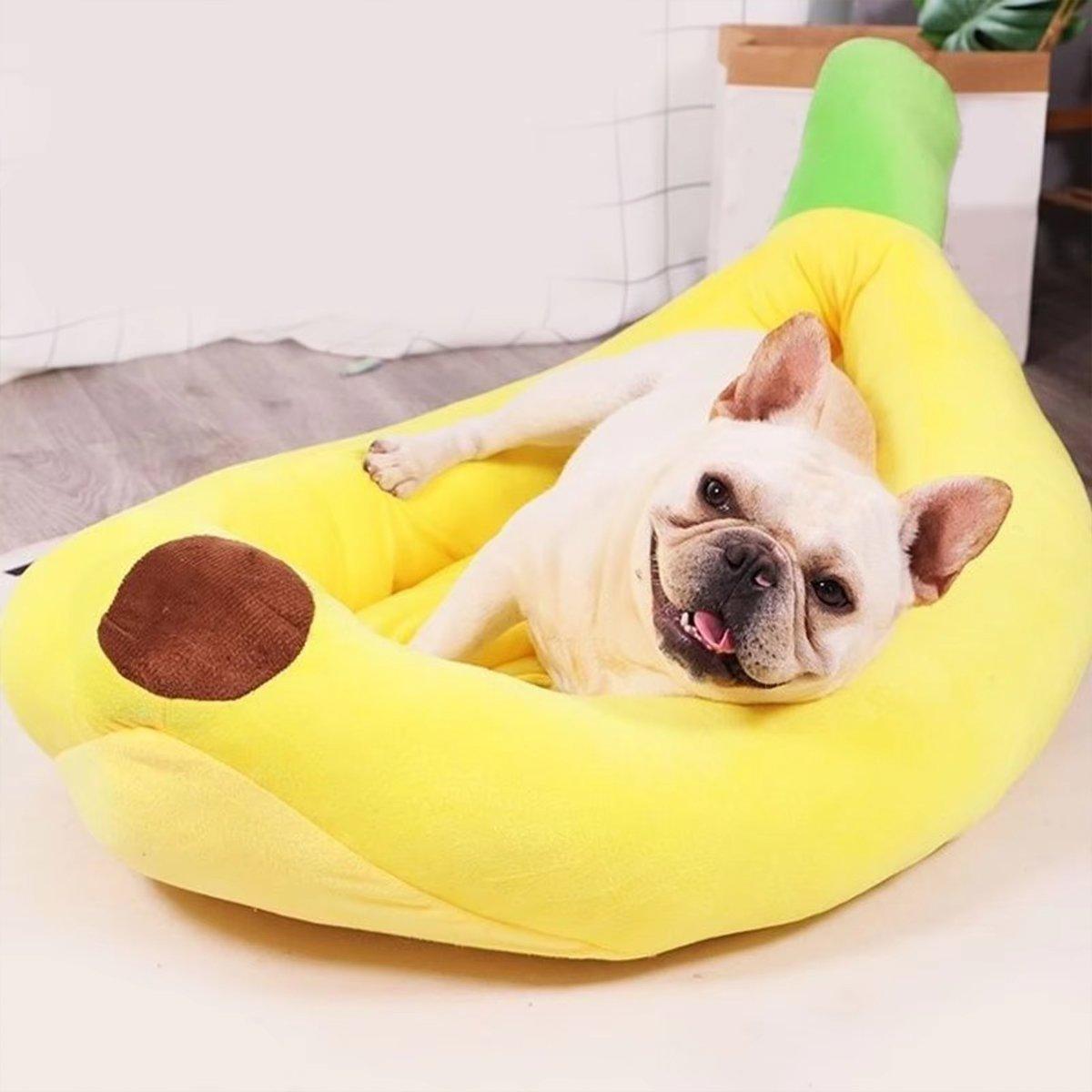 Cute Banana Shape Pet Bed Winter Warm Dog Cat Kennel Cozy Pet Cartoon Bed Mat - S-Pet Care > Dog Supplies > Dog Beds-PEROZ Accessories