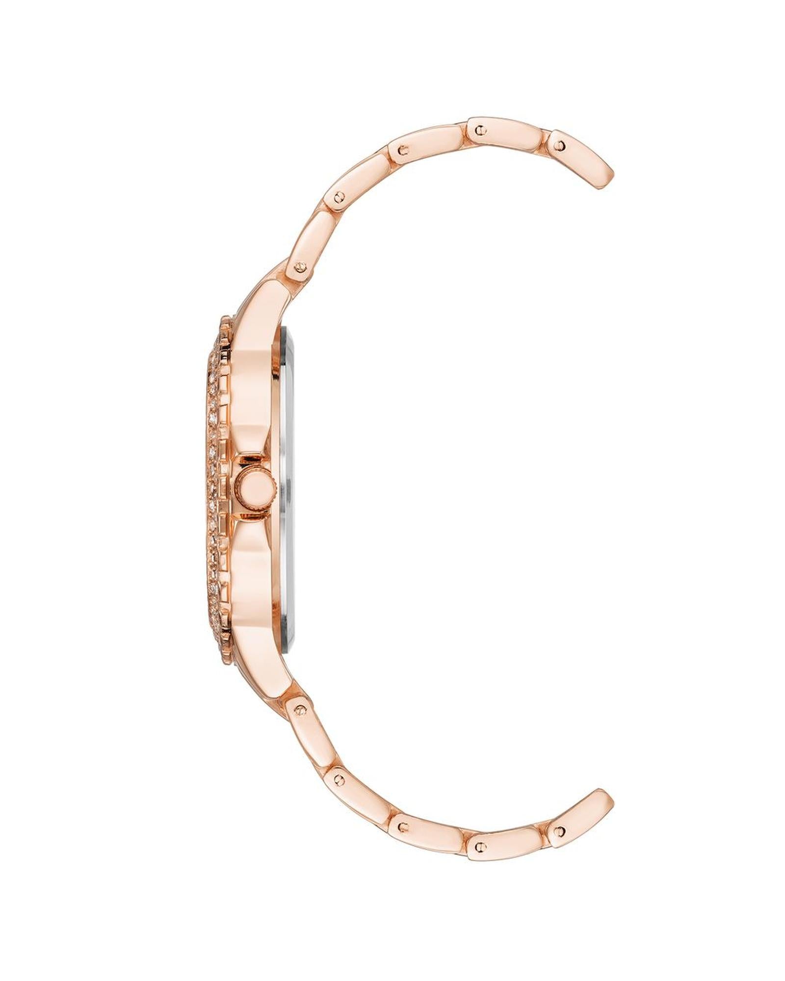 Rose Gold Fashion Watch with Rhine Stone Facing One Size Women-Quartz Watches-PEROZ Accessories